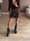 Suede look short
