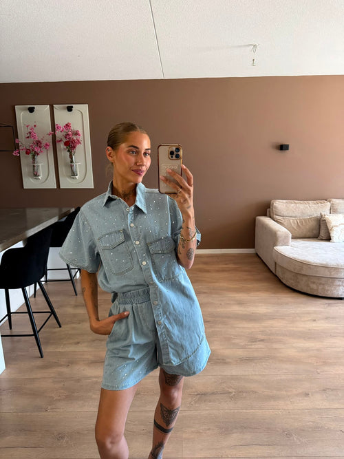 Denim glitter set