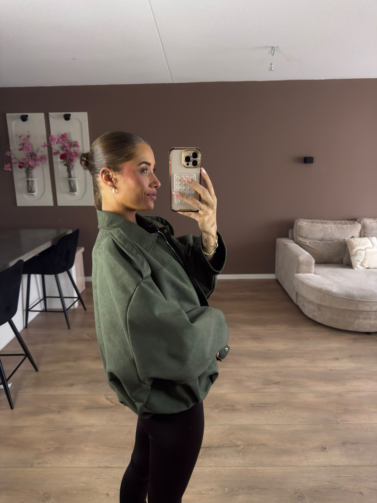 Suede bomber jack