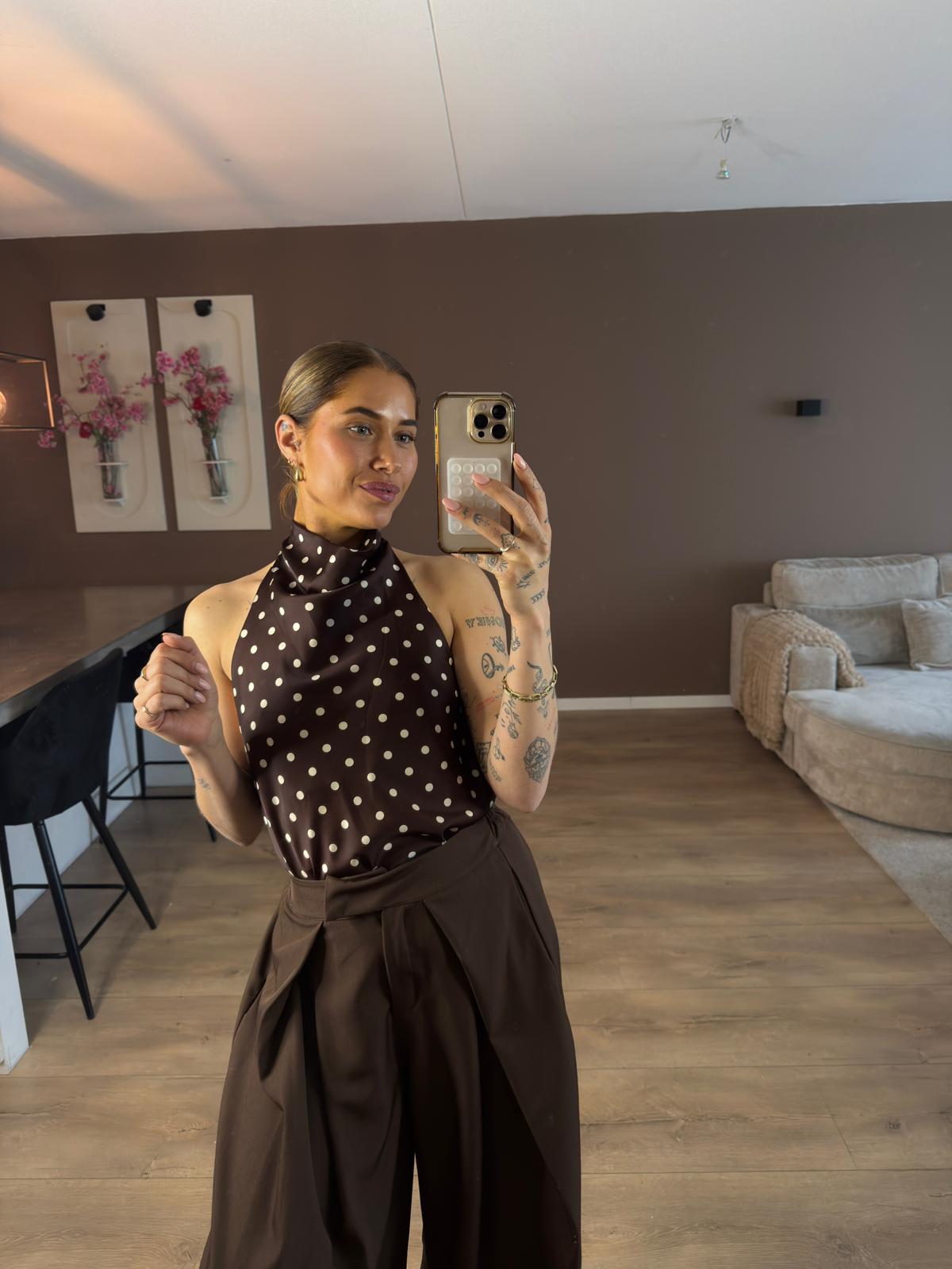 Polka halter top