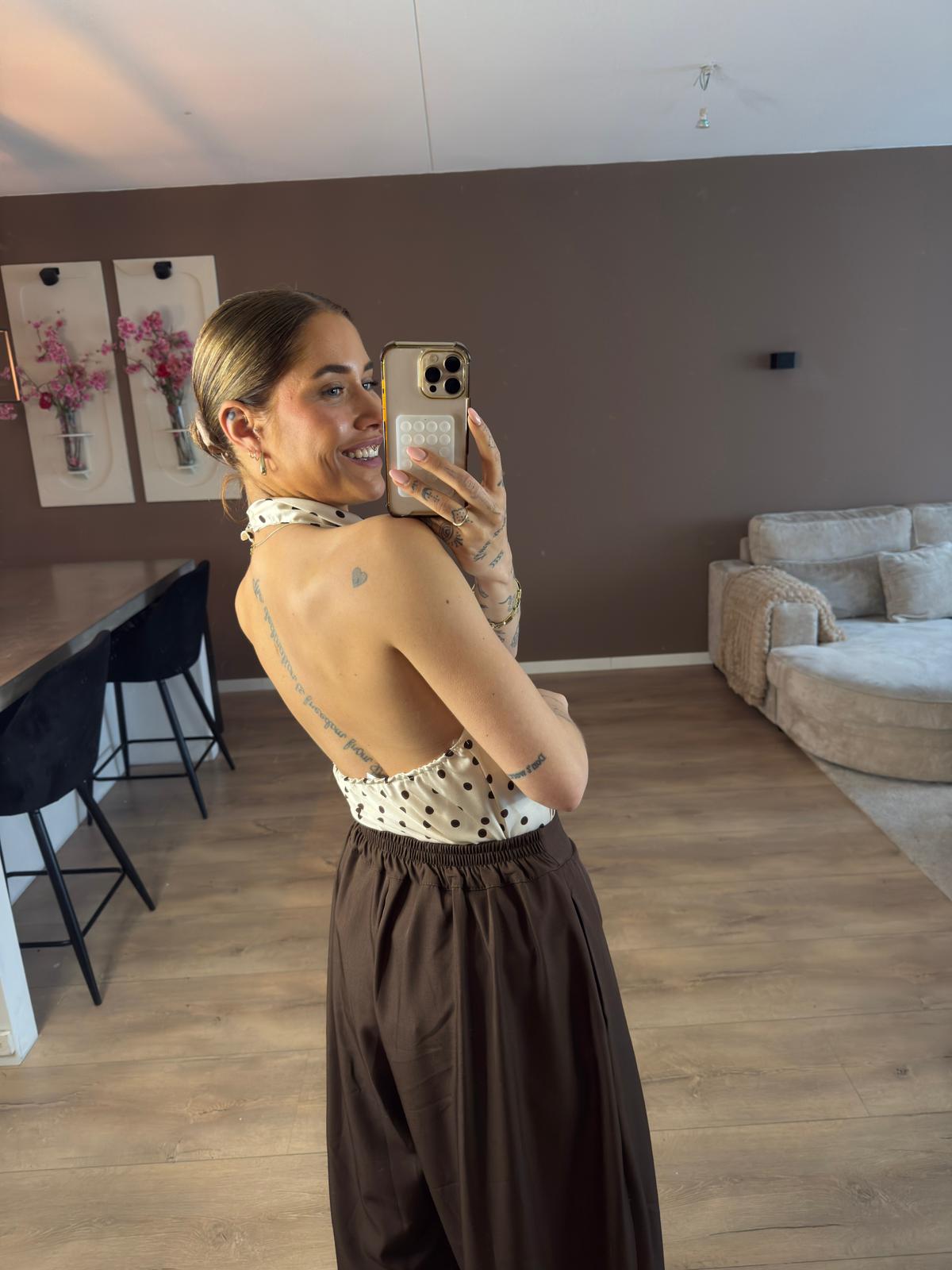 Polka halter top