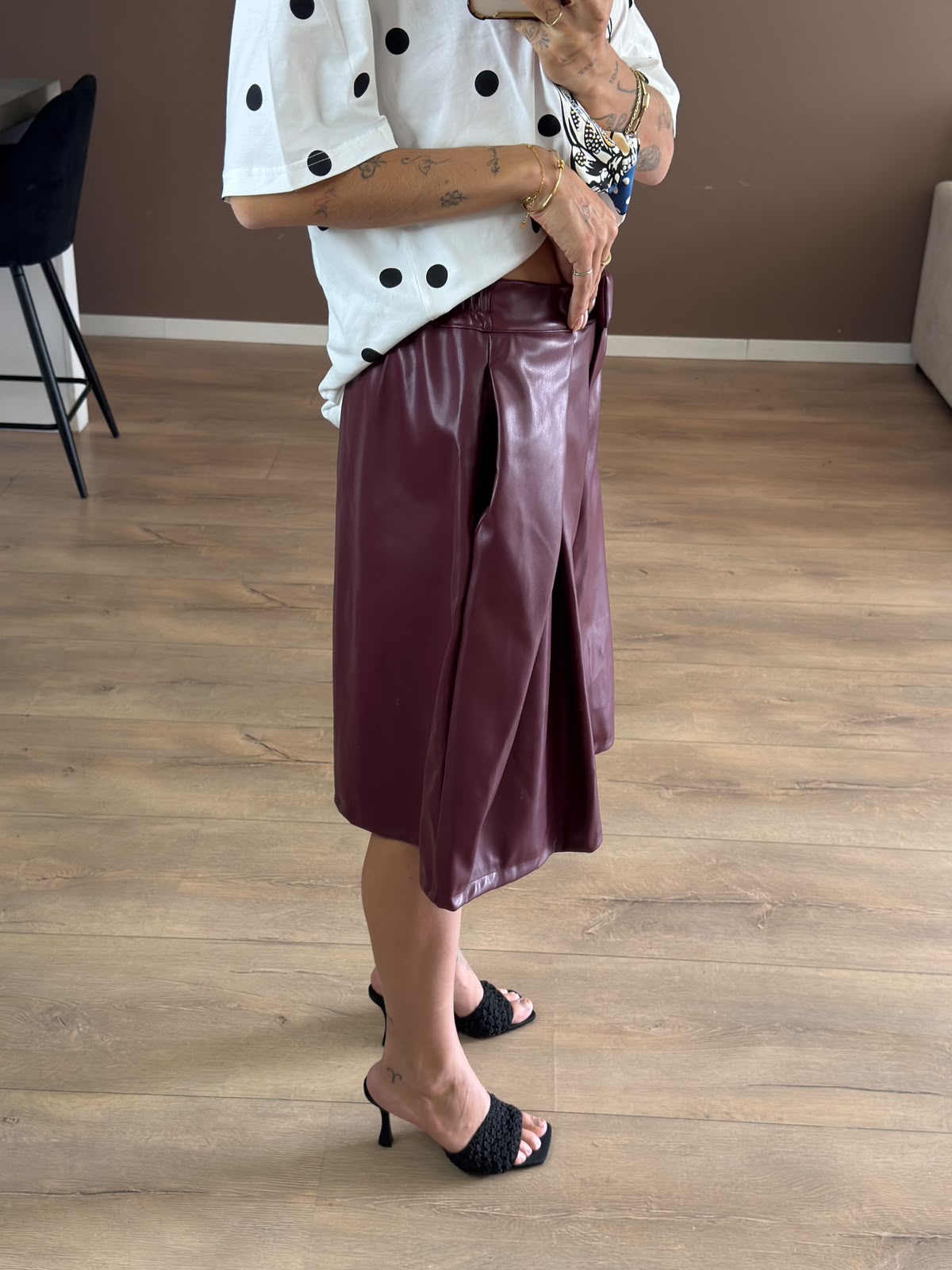 Faux leather Bermuda