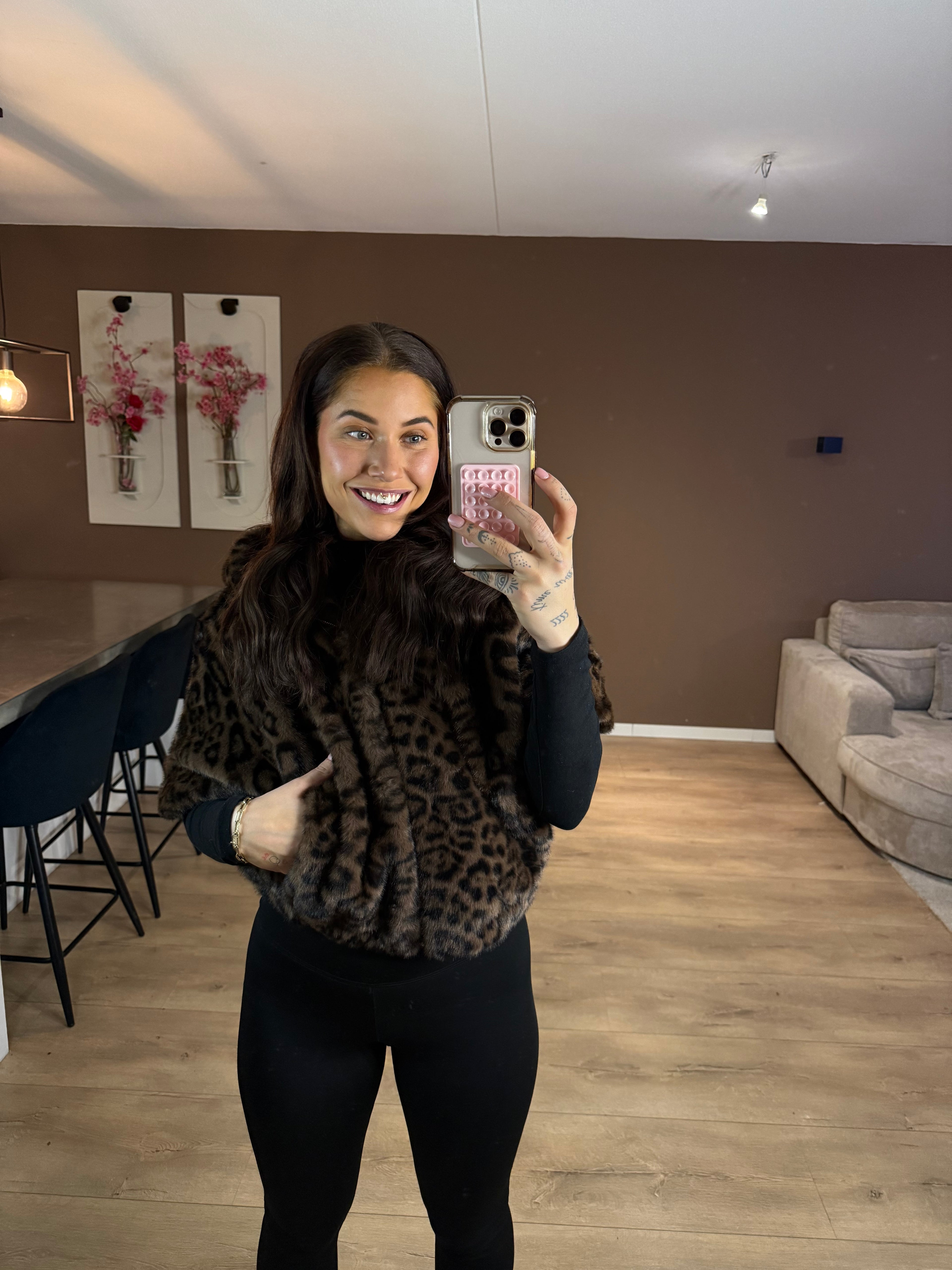 Leopard body warmer