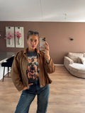 Suede ballon jacket
