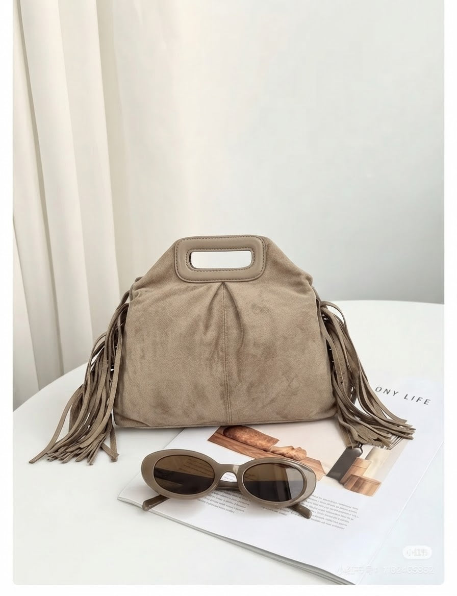 Suede bag franjes
