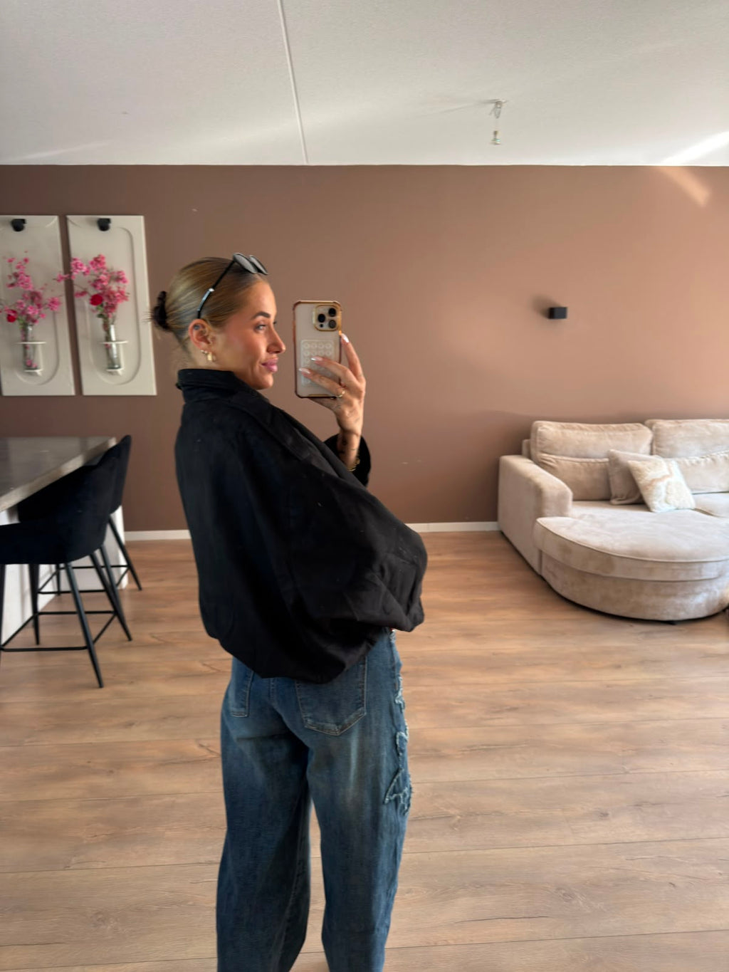 Suede ballon jacket