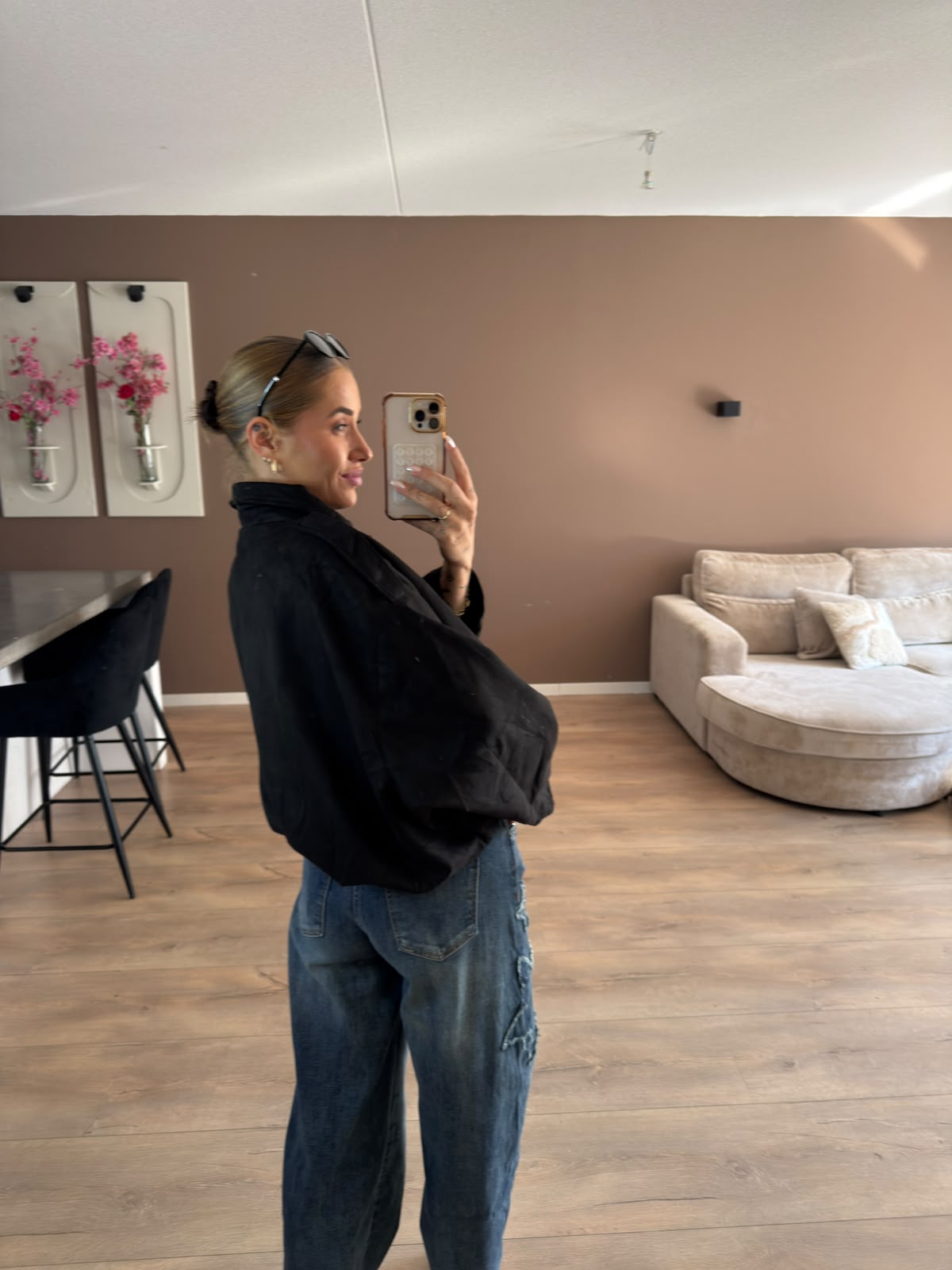 Suede ballon jacket