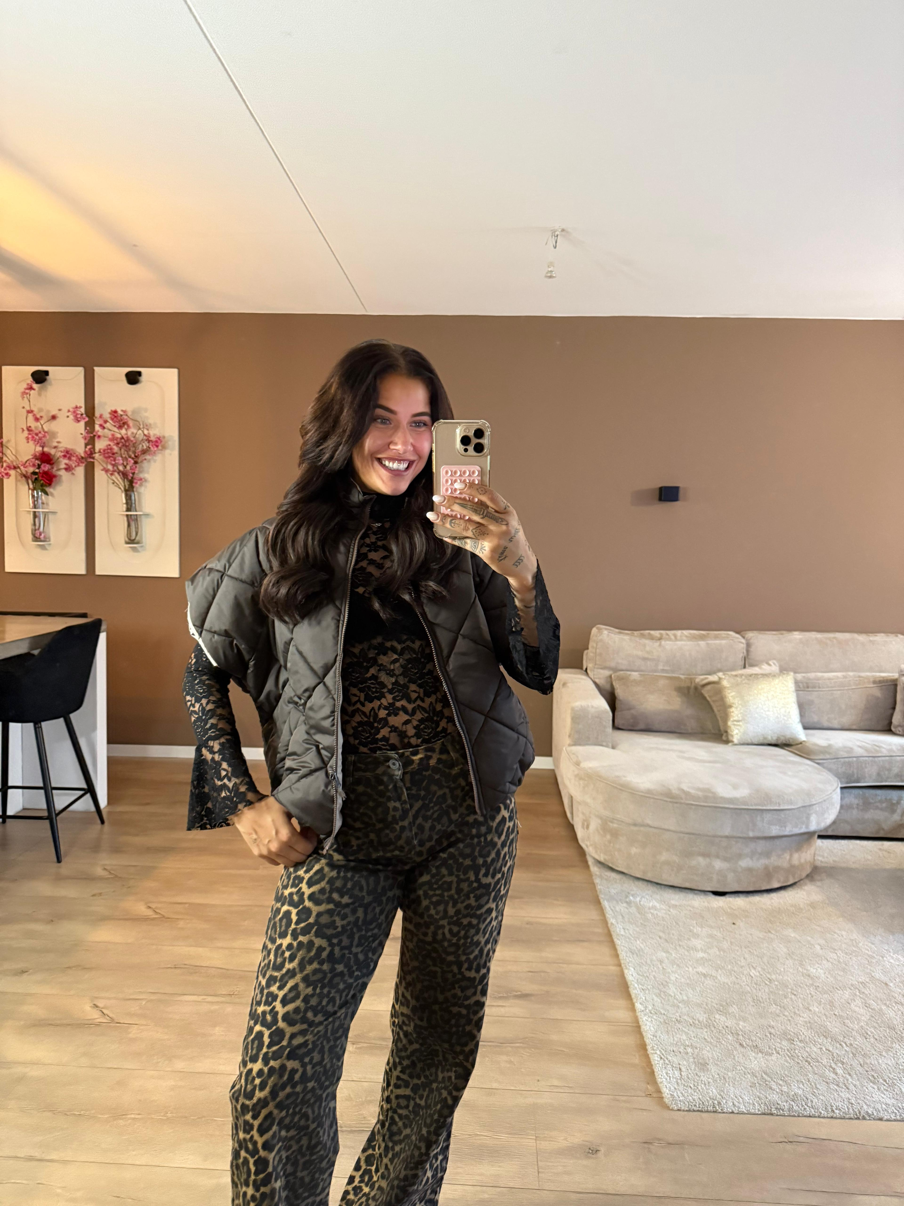 Reversible body warmer choco