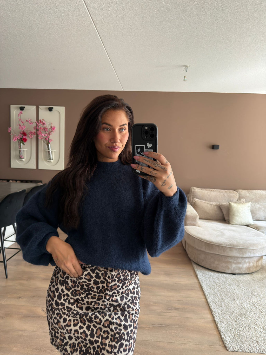 Louisa wollen sweater - kobalt