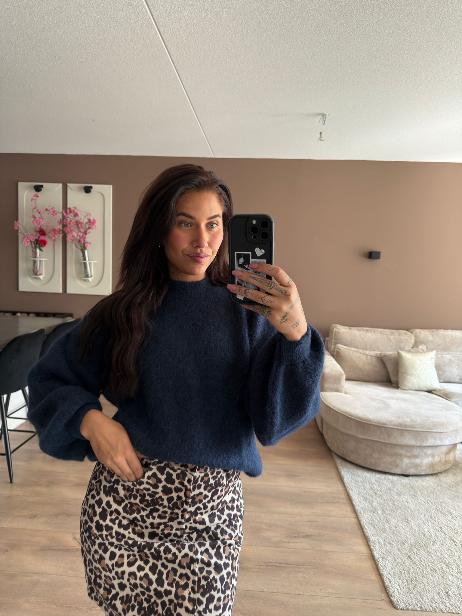 Louisa wollen sweater - kobalt