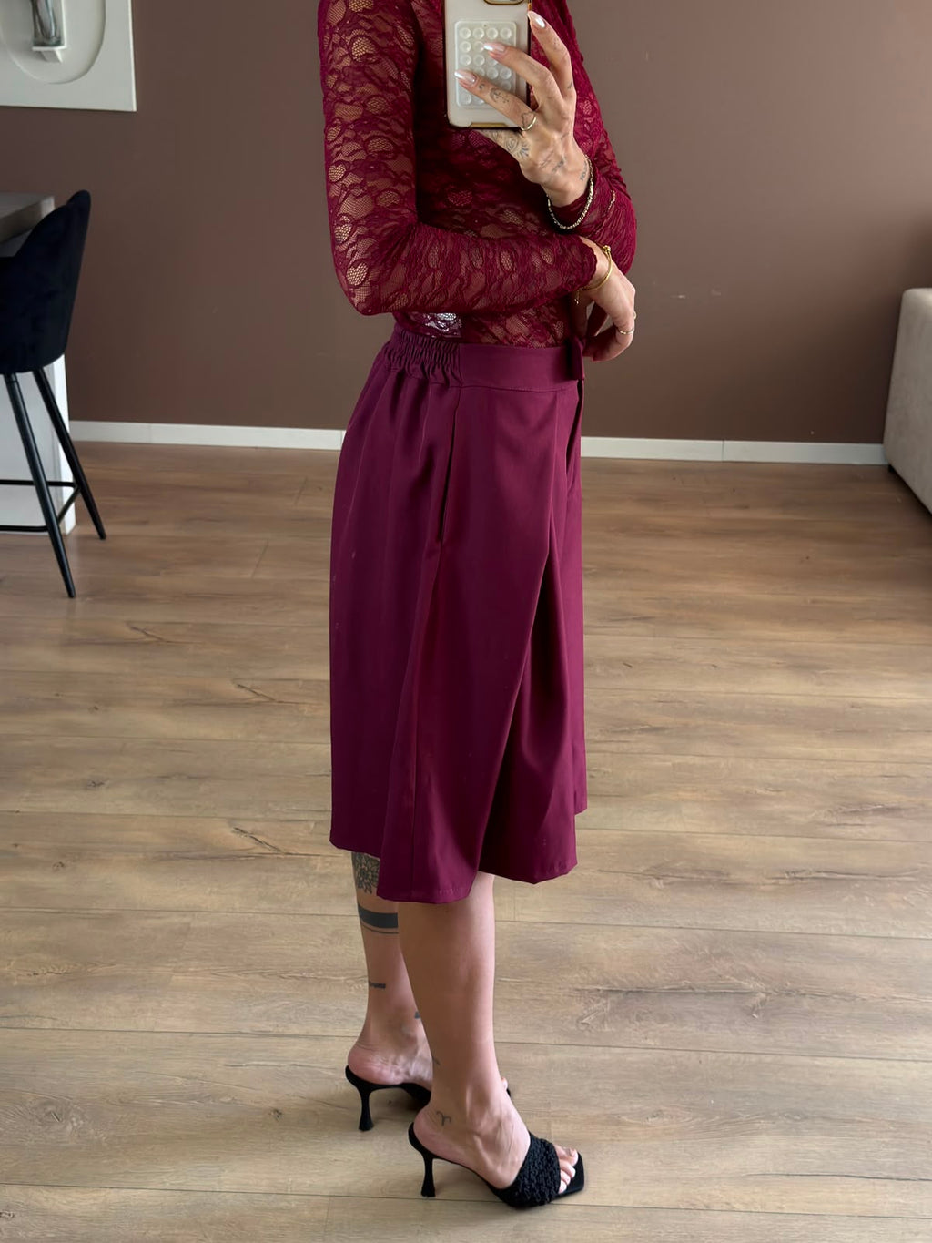 Yvie Bermuda Bordeaux