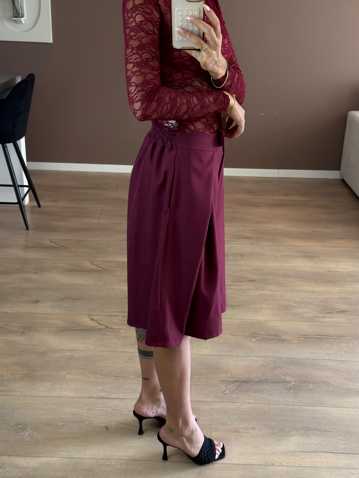 Yvie Bermuda Bordeaux