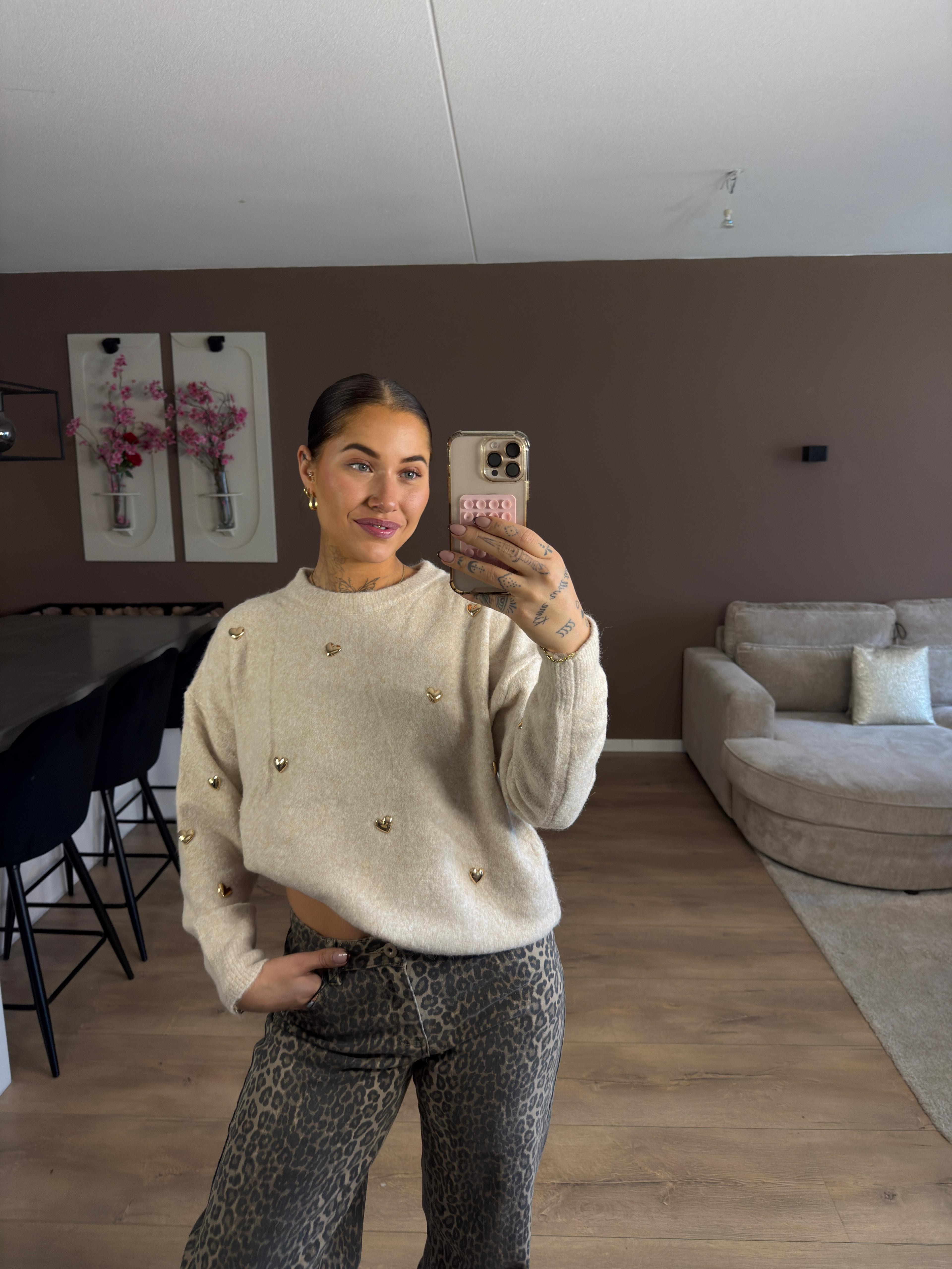 Golden heart knitwear