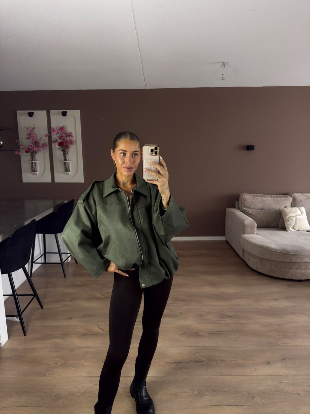 Suede bomber jack