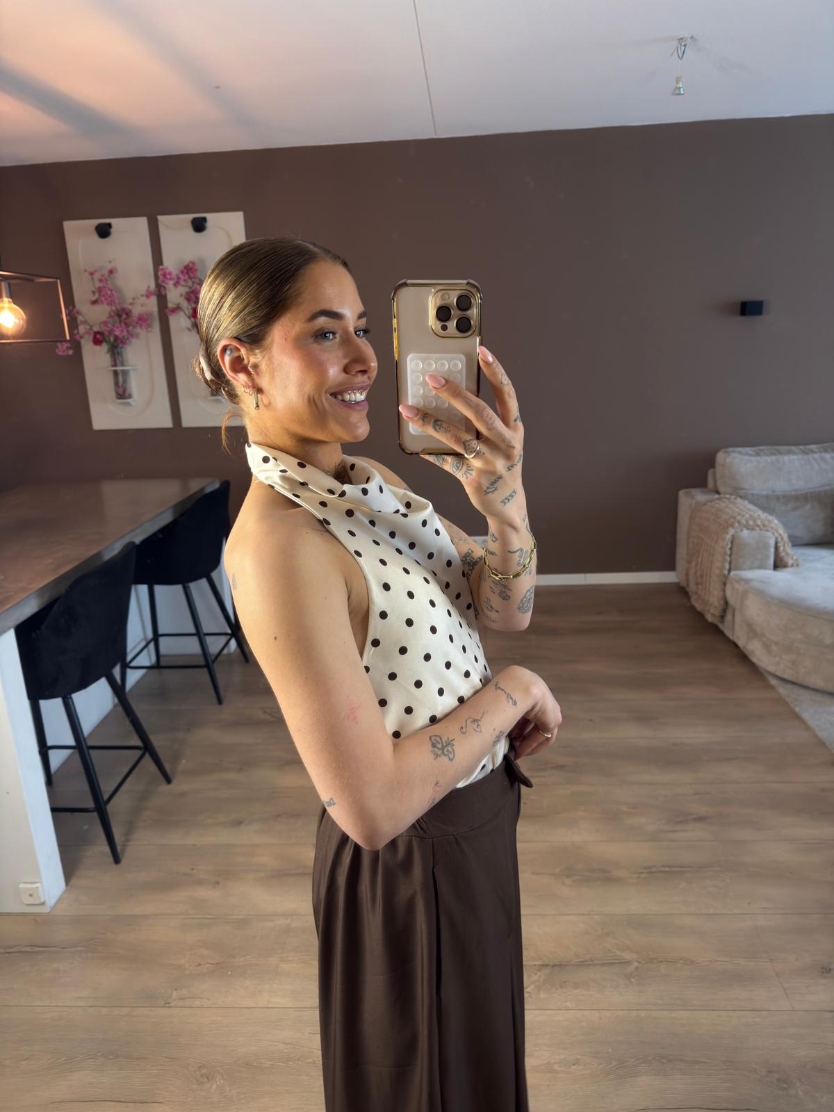 Polka halter top