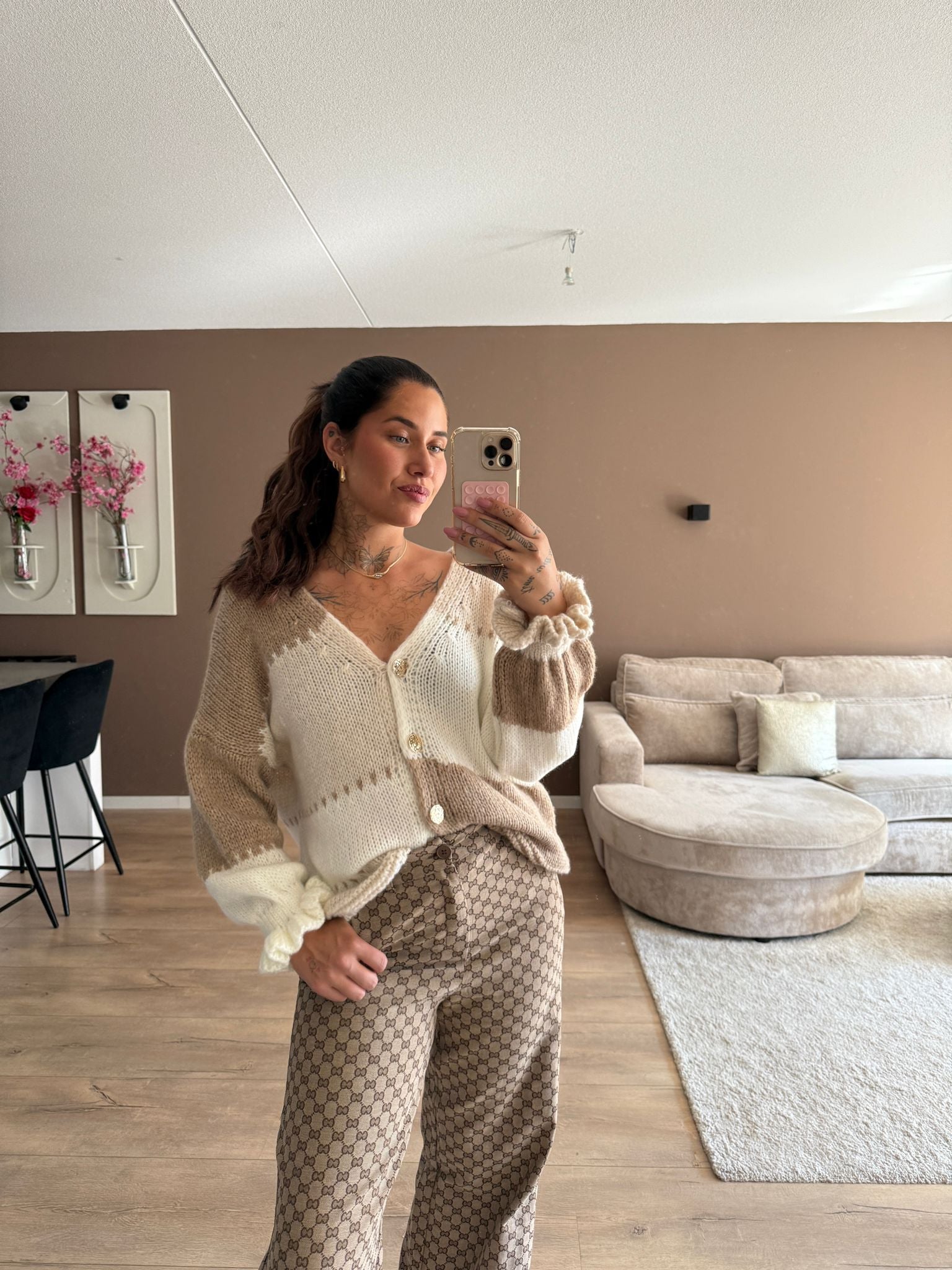 Jaydi’s gebreide top - beige