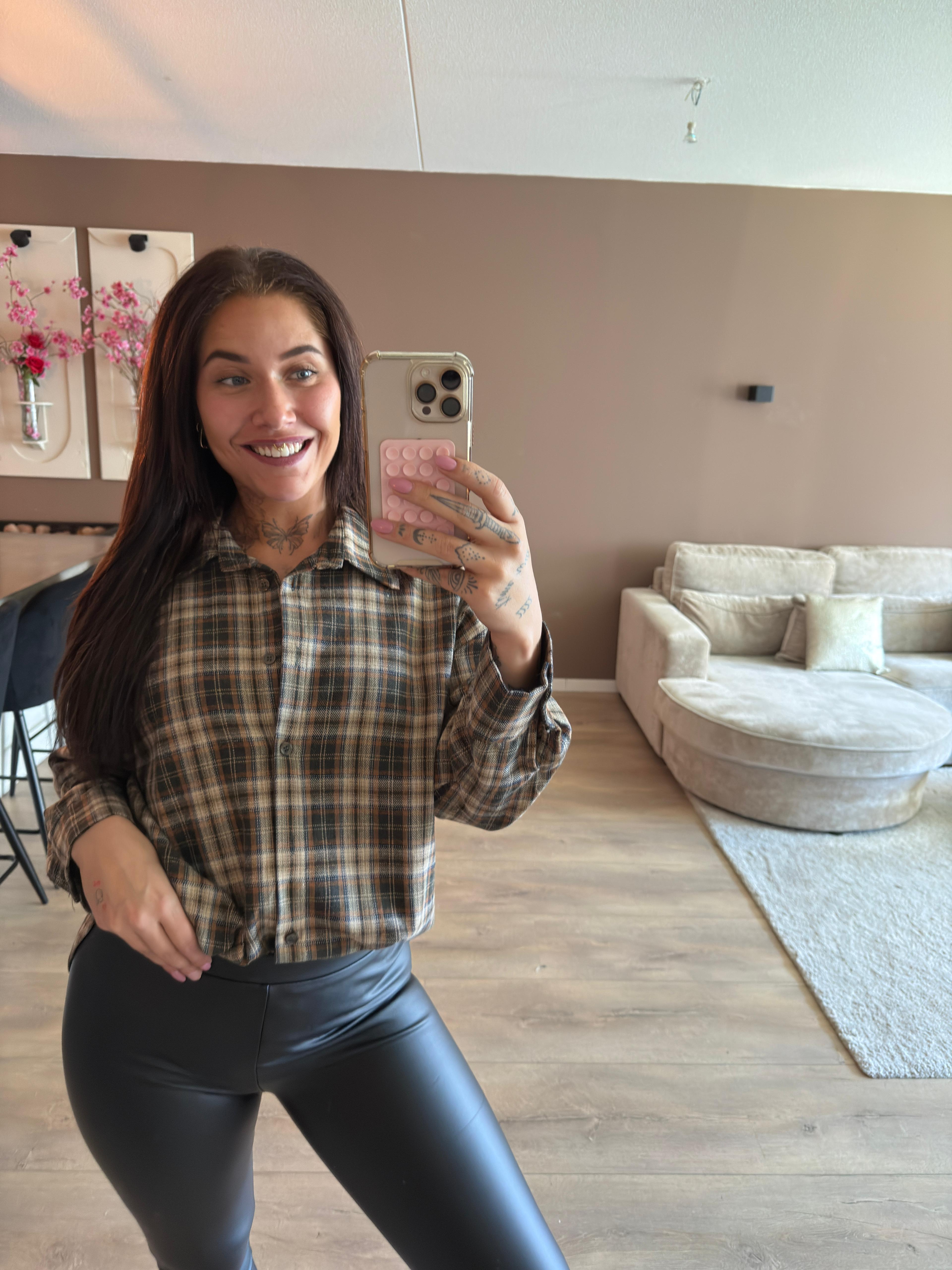Richie geruite blouse