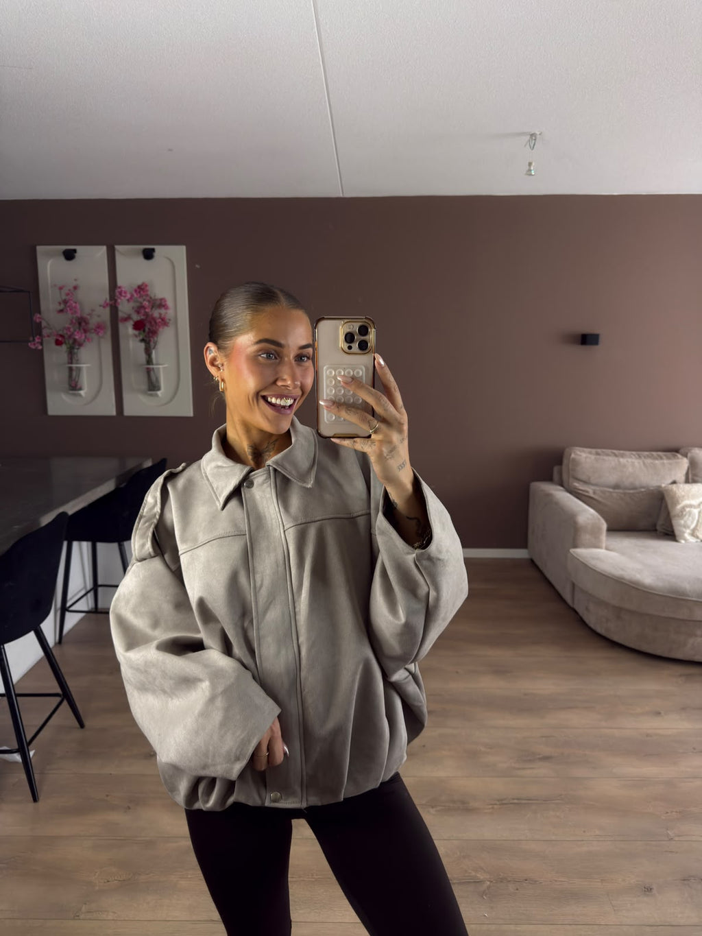 Suede bomber jack