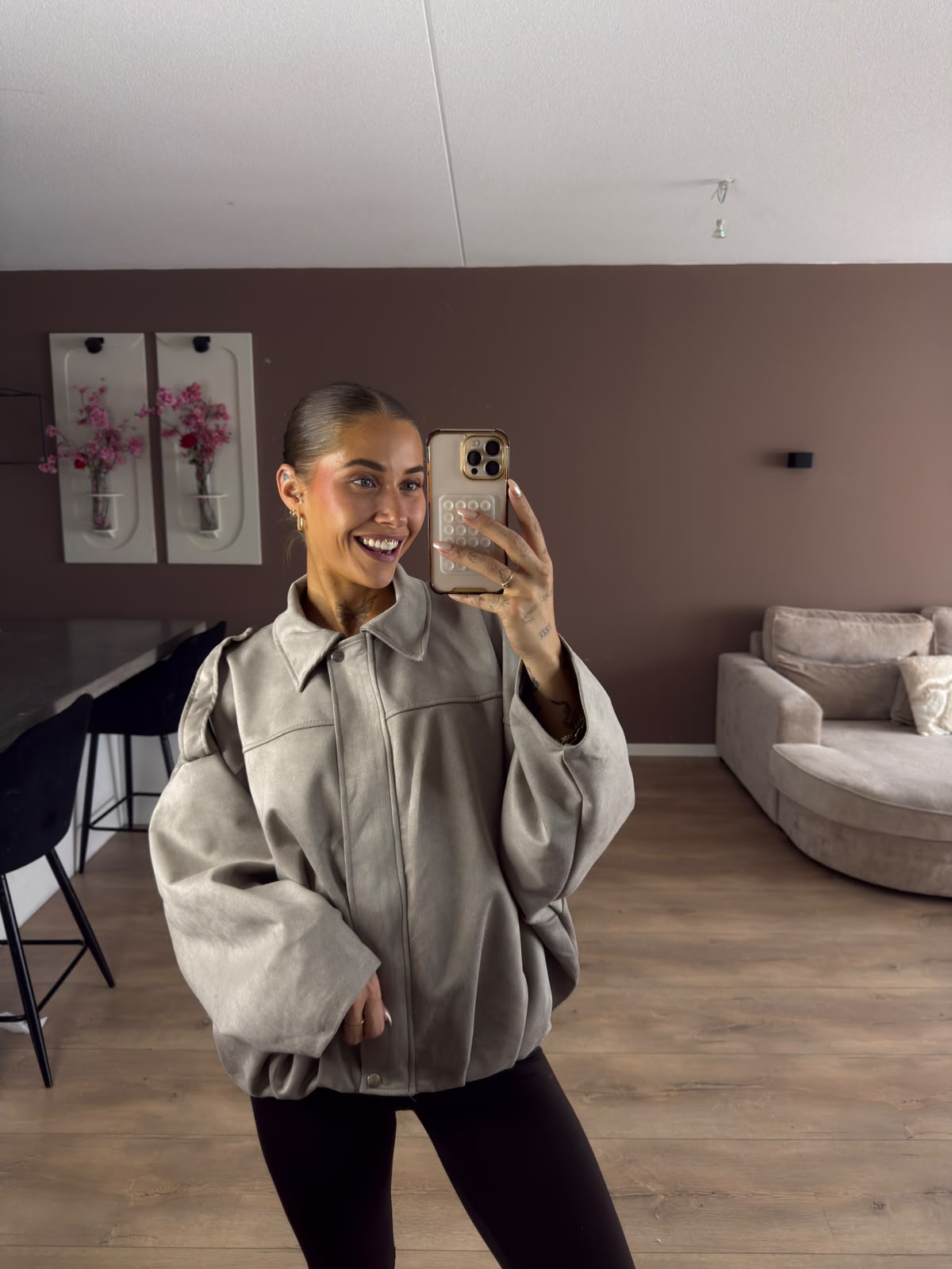 Suede bomber jack