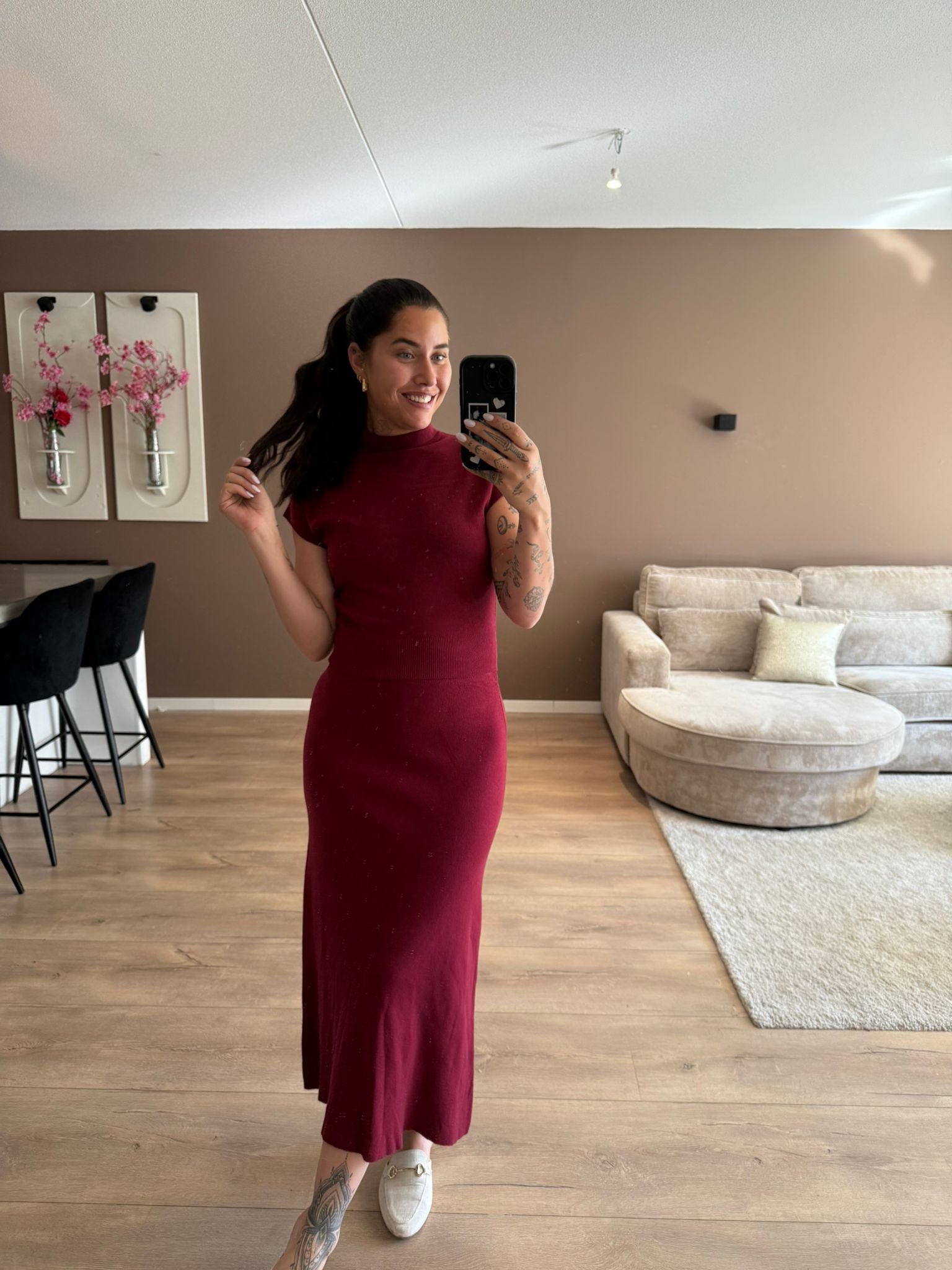 variola co-ord set - Bordeaux