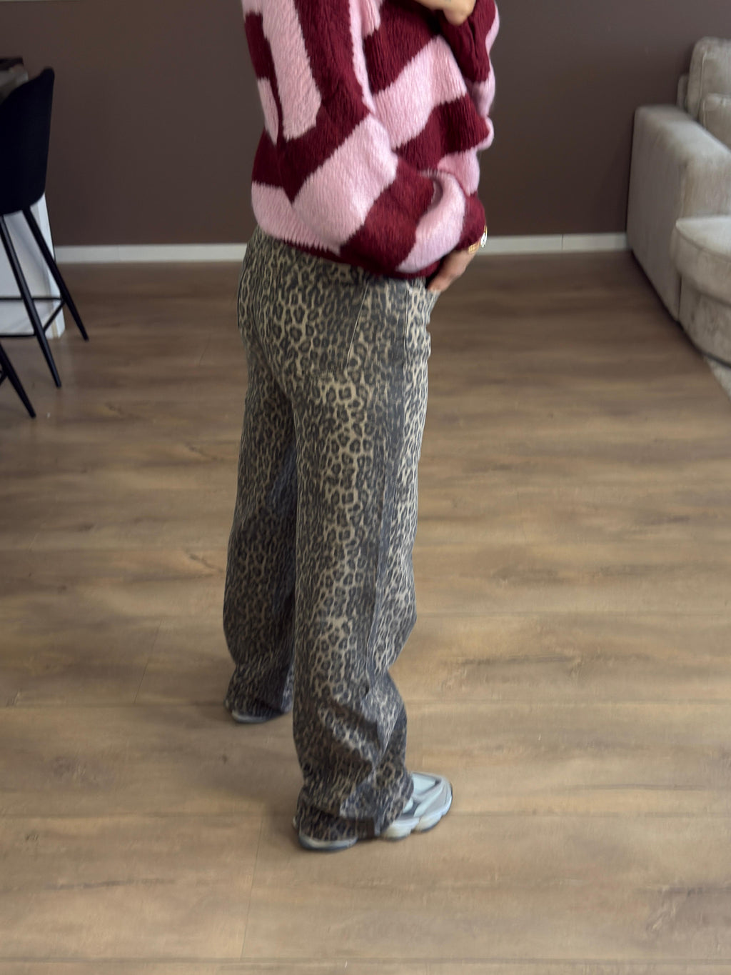 Tall leopard jeans