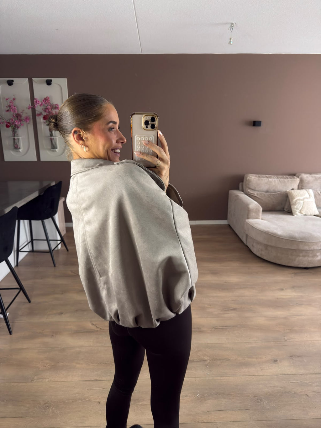 Suede bomber jack
