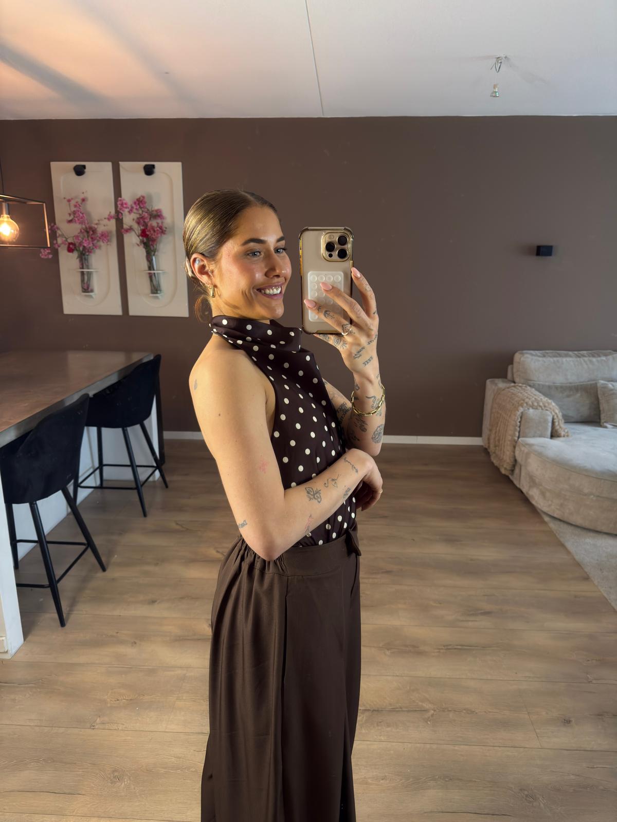 Polka halter top