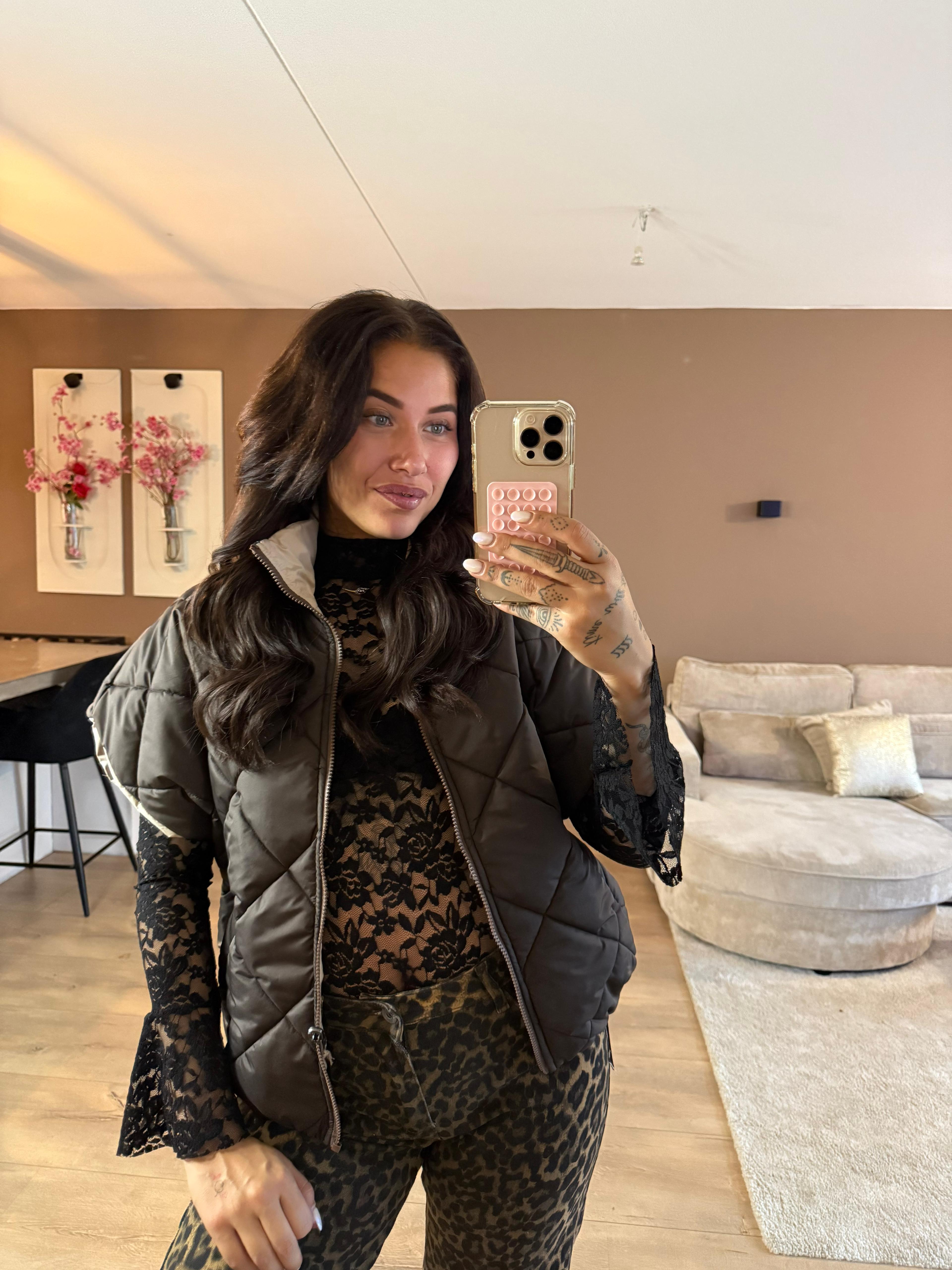 Reversible body warmer choco