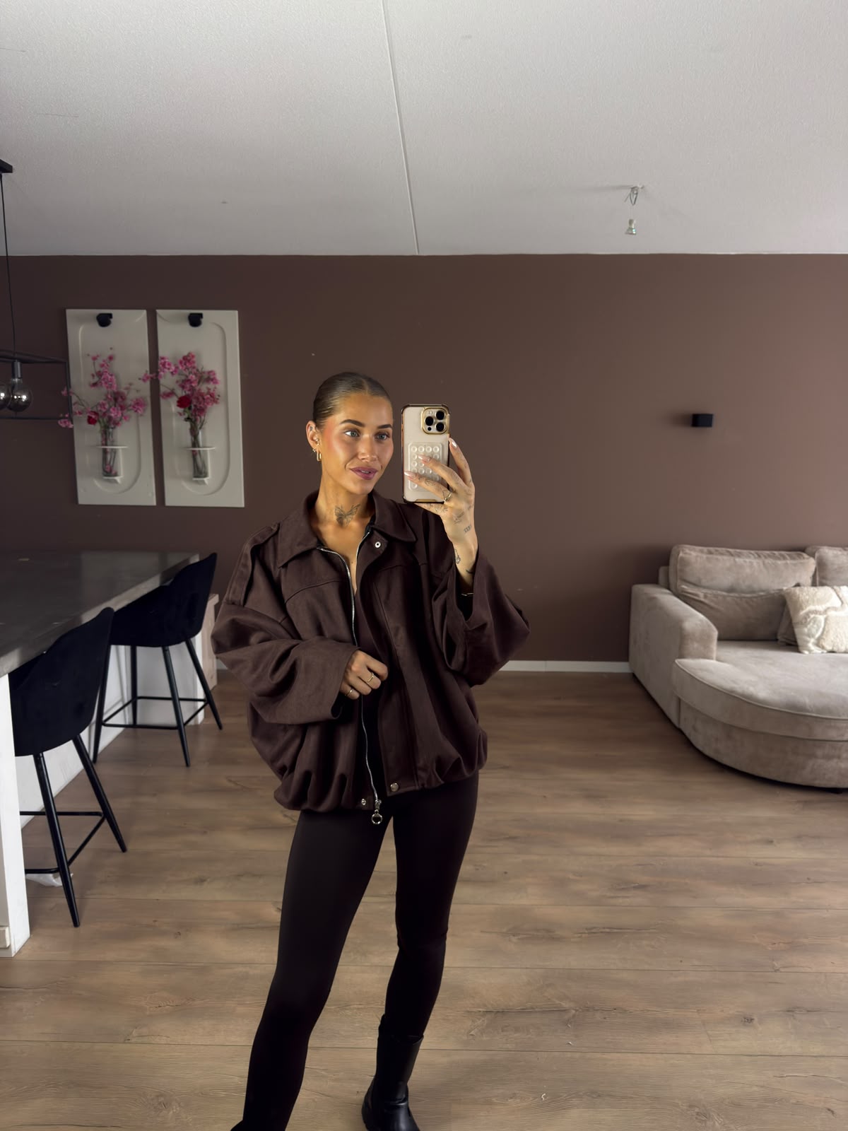 Suede bomber jack