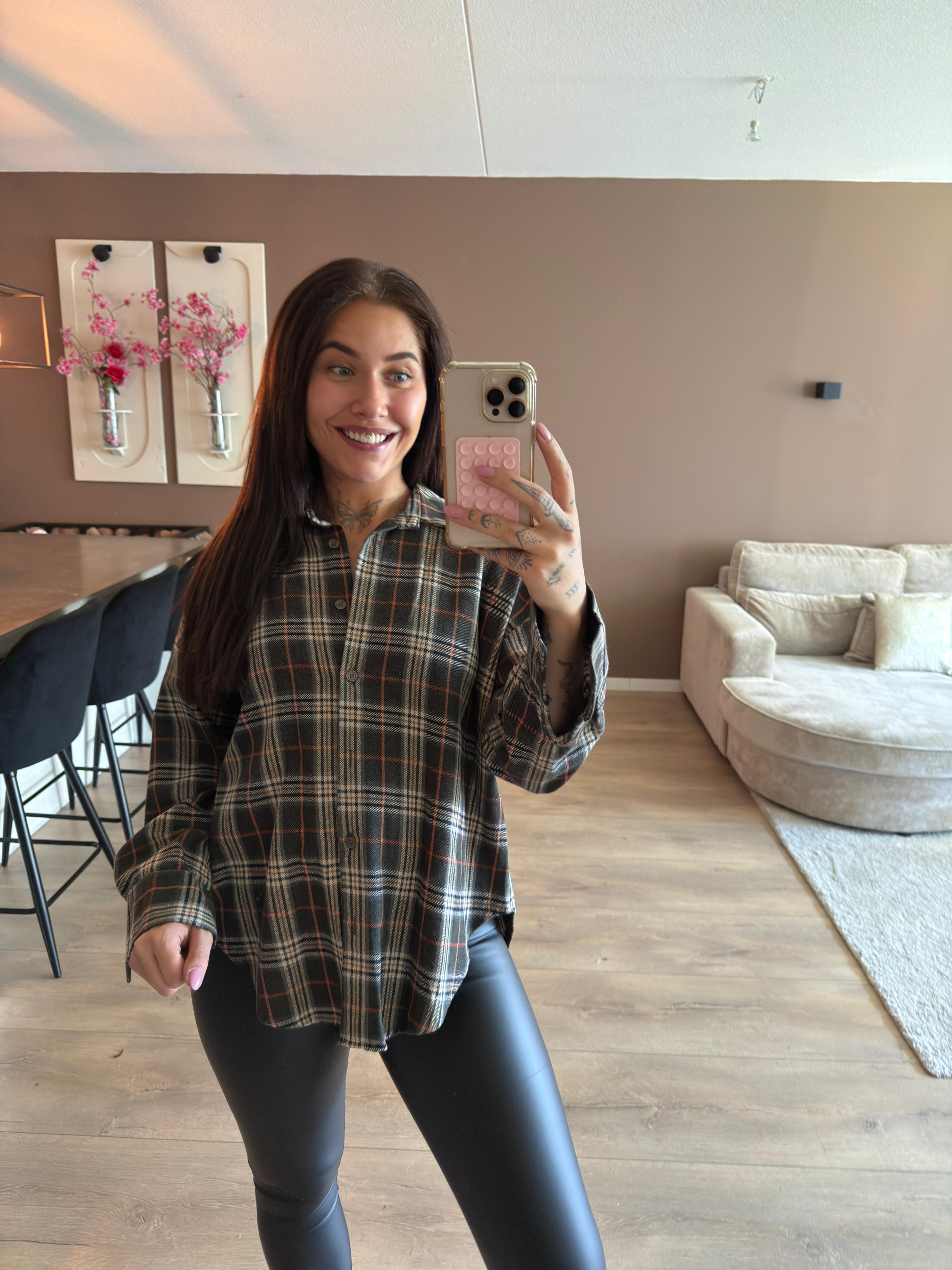 Richie geruite blouse