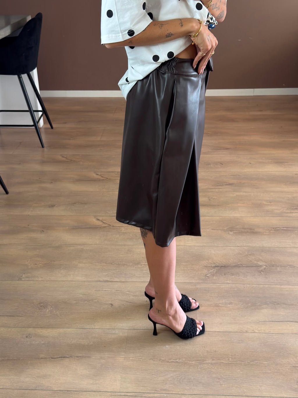 Faux leather Bermuda