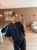 Elise top navy blauw