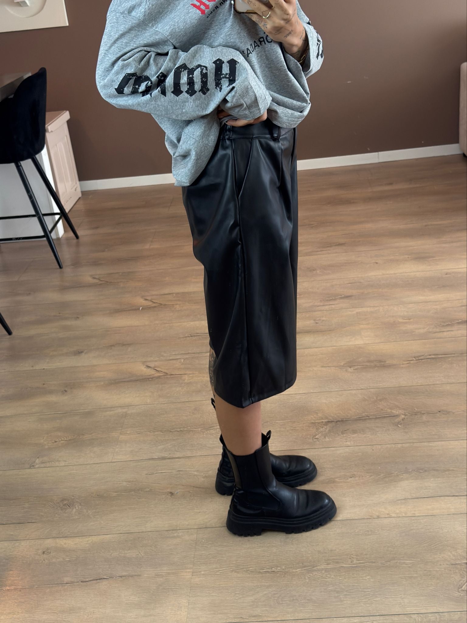 Faux leather Jort