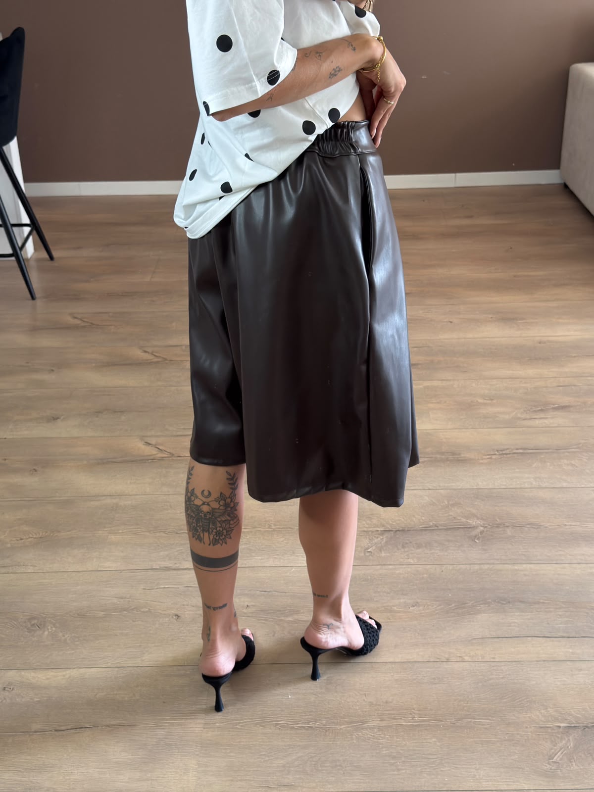 Faux leather Bermuda