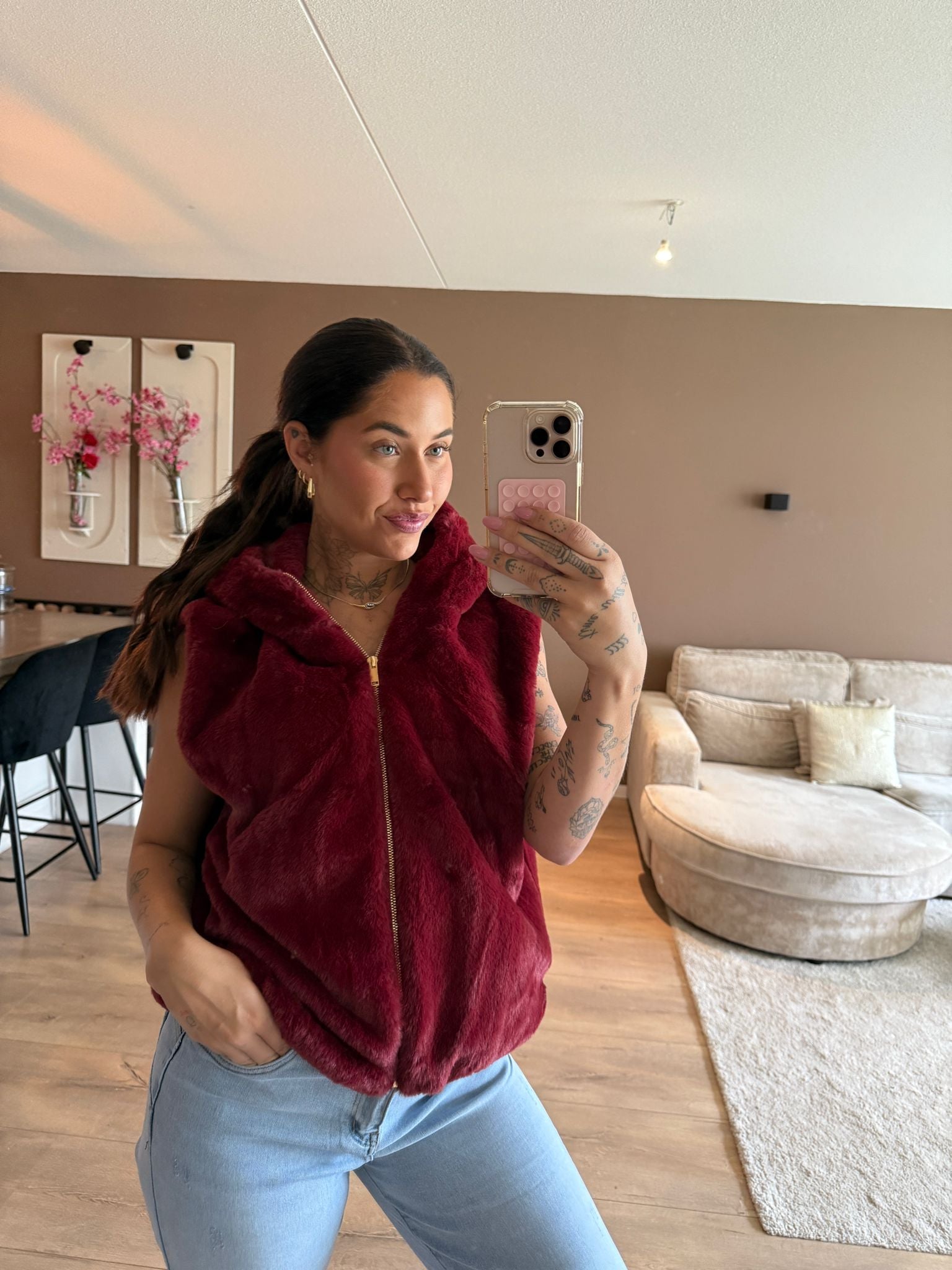 Fake faux body warmer - Bordeaux
