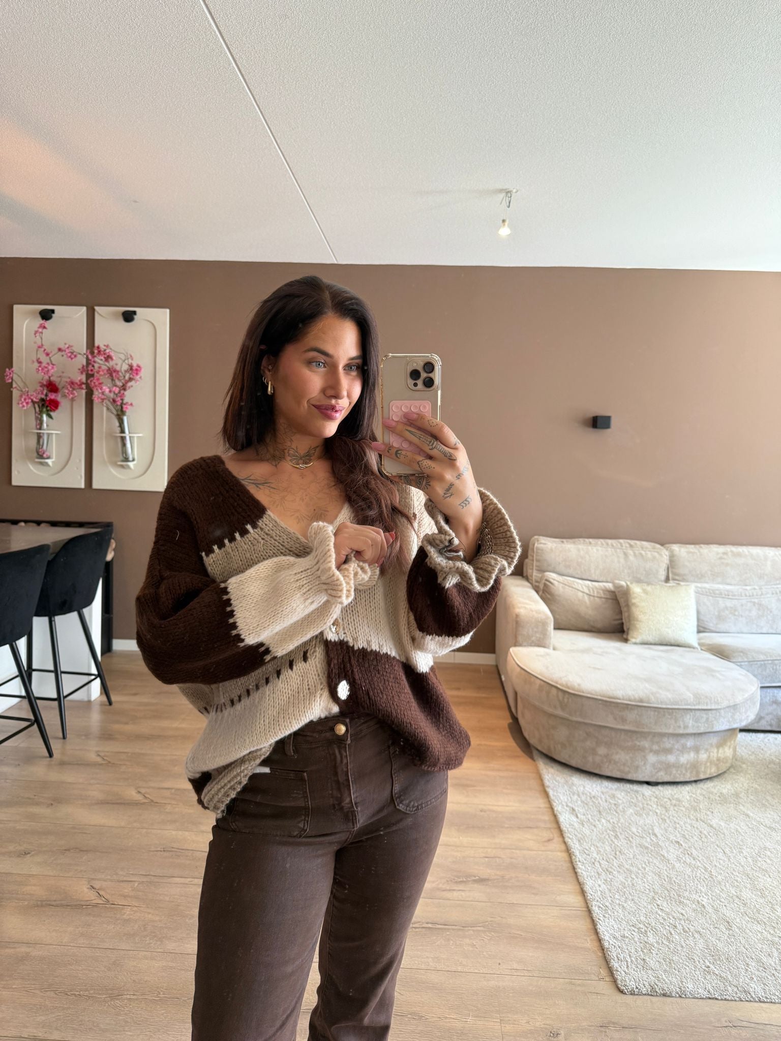 Jaydi’s gebreide top - choco