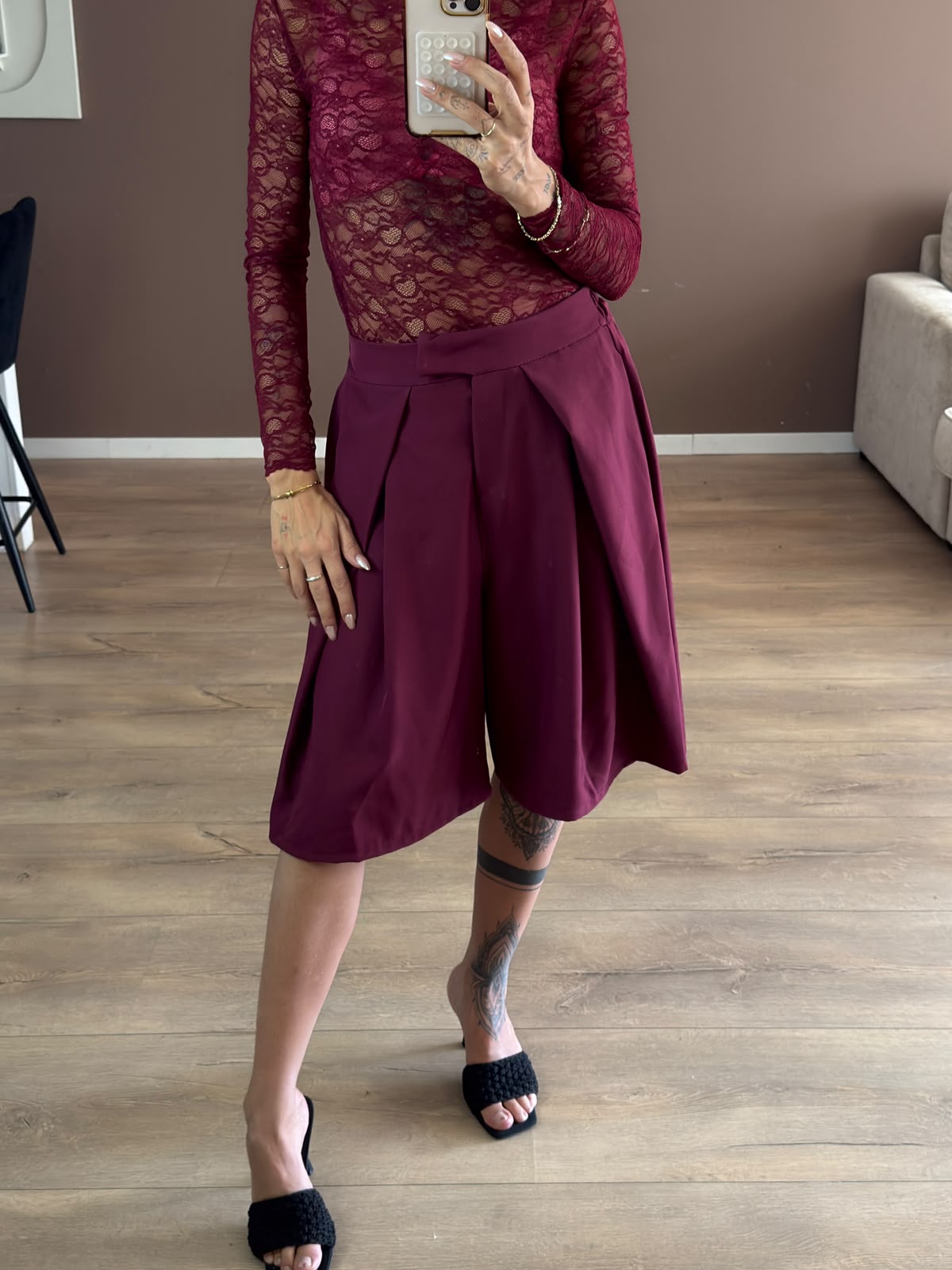 Yvie Bermuda Bordeaux
