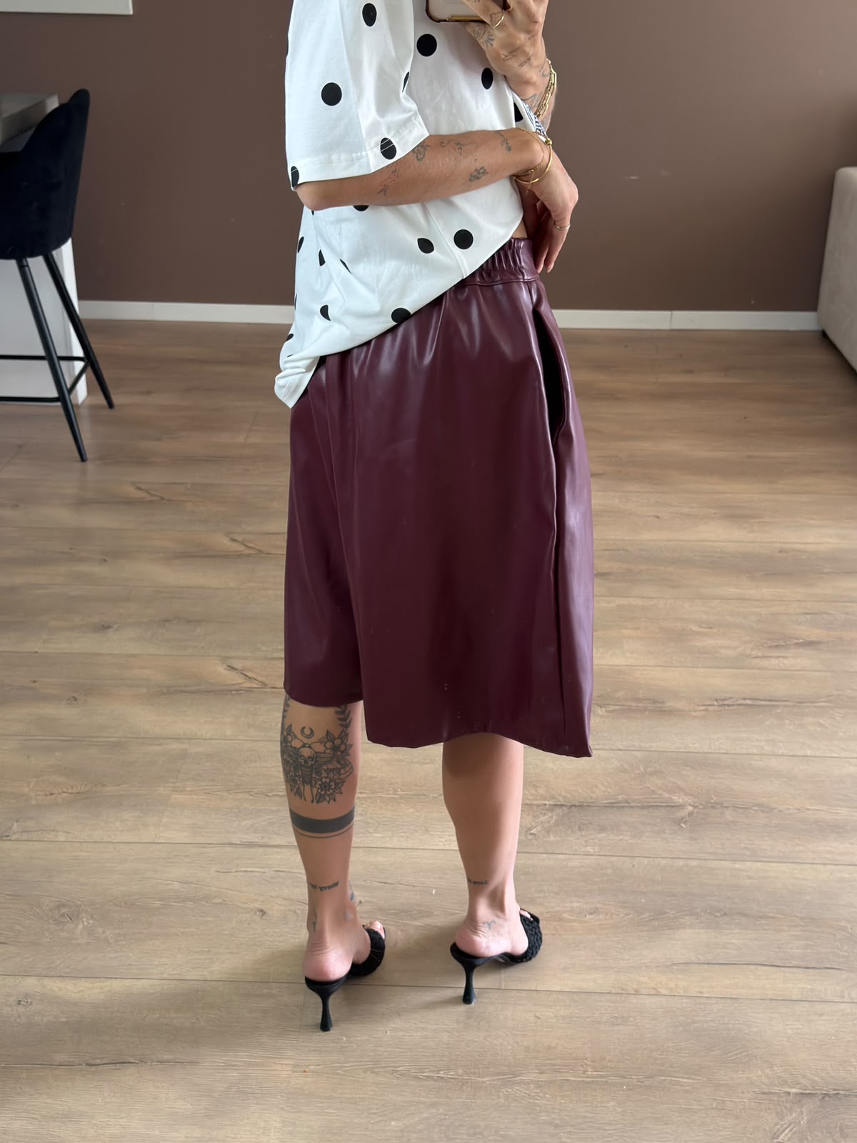 Faux leather Bermuda