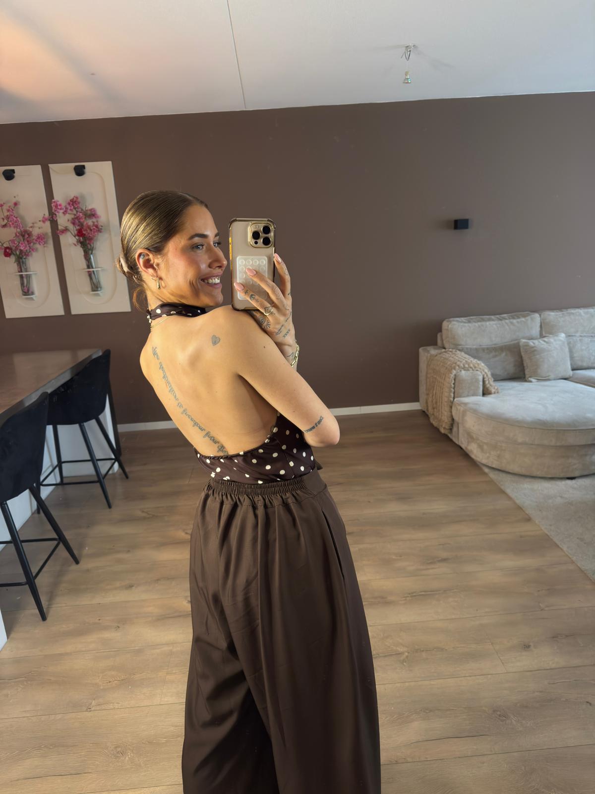 Polka halter top