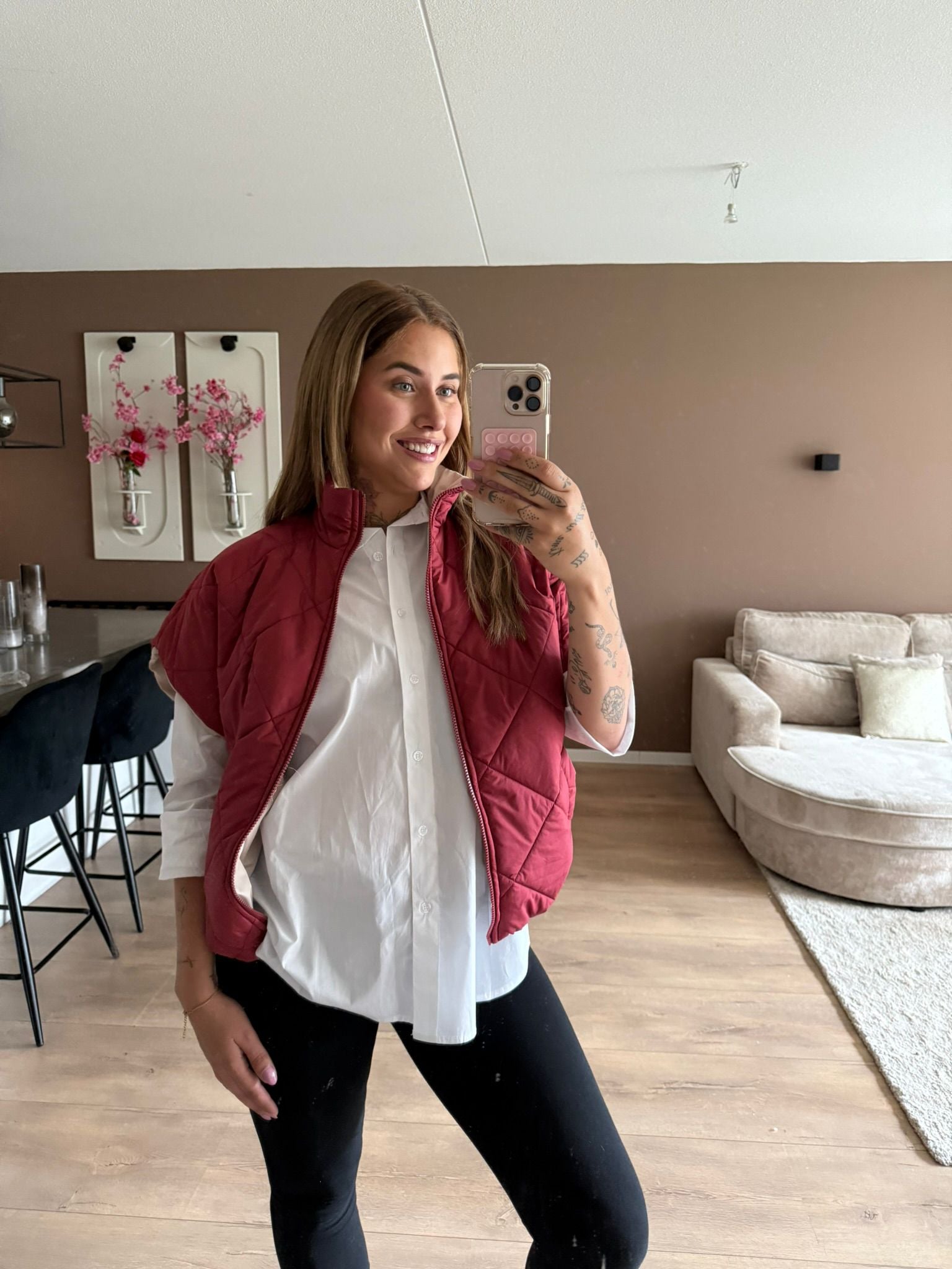 Reversible body warmer Bordeaux