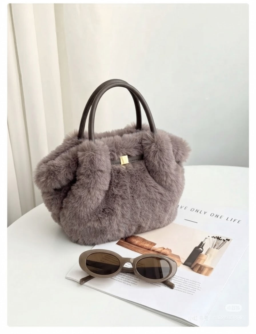 Faux fur midi bag