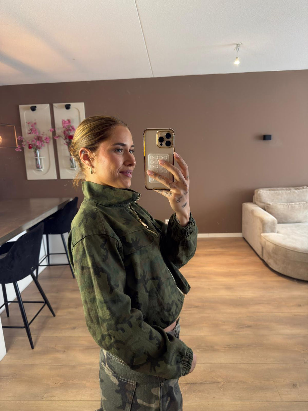 Camo denim jacket