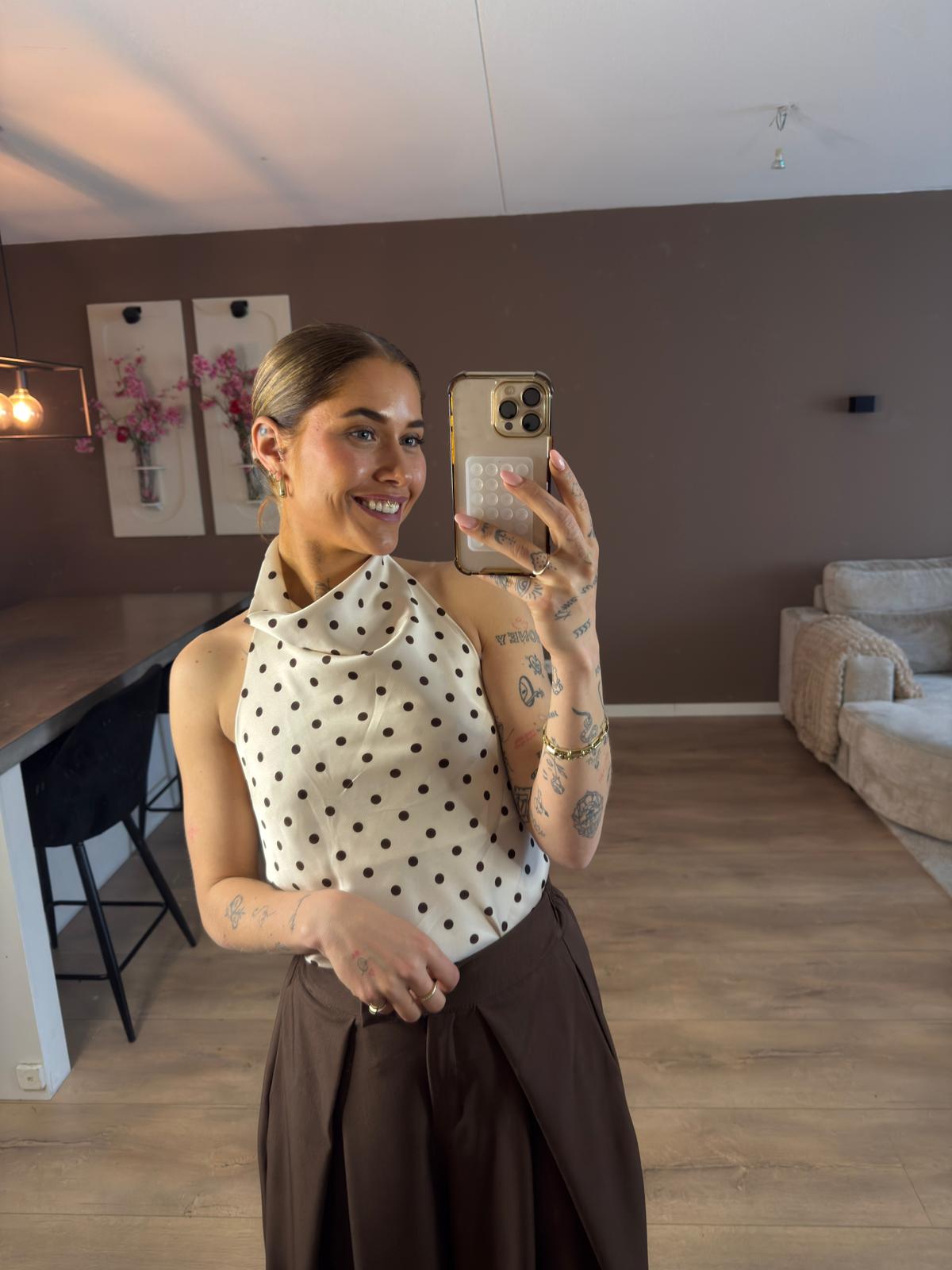 Polka halter top