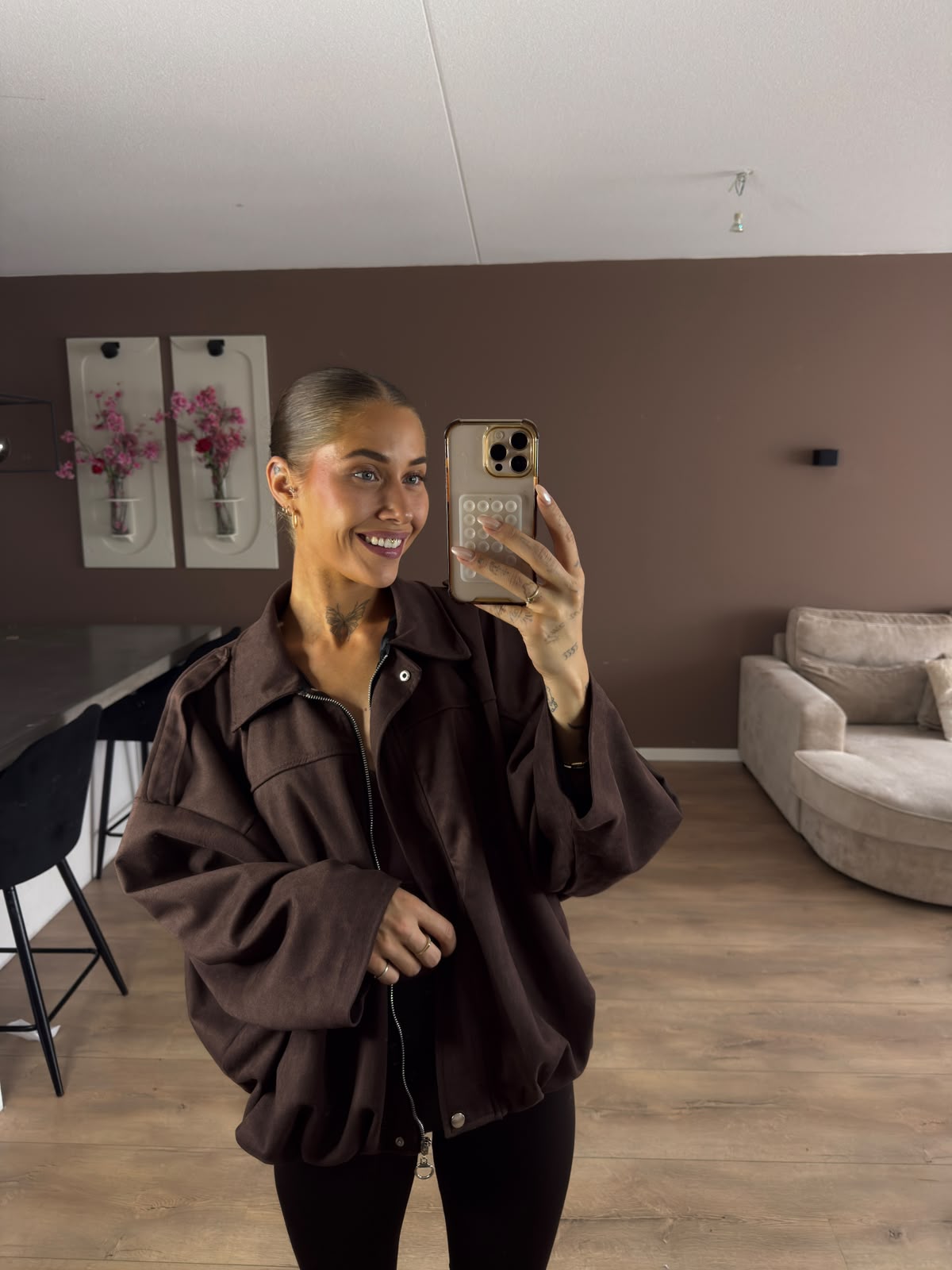 Suede bomber jack