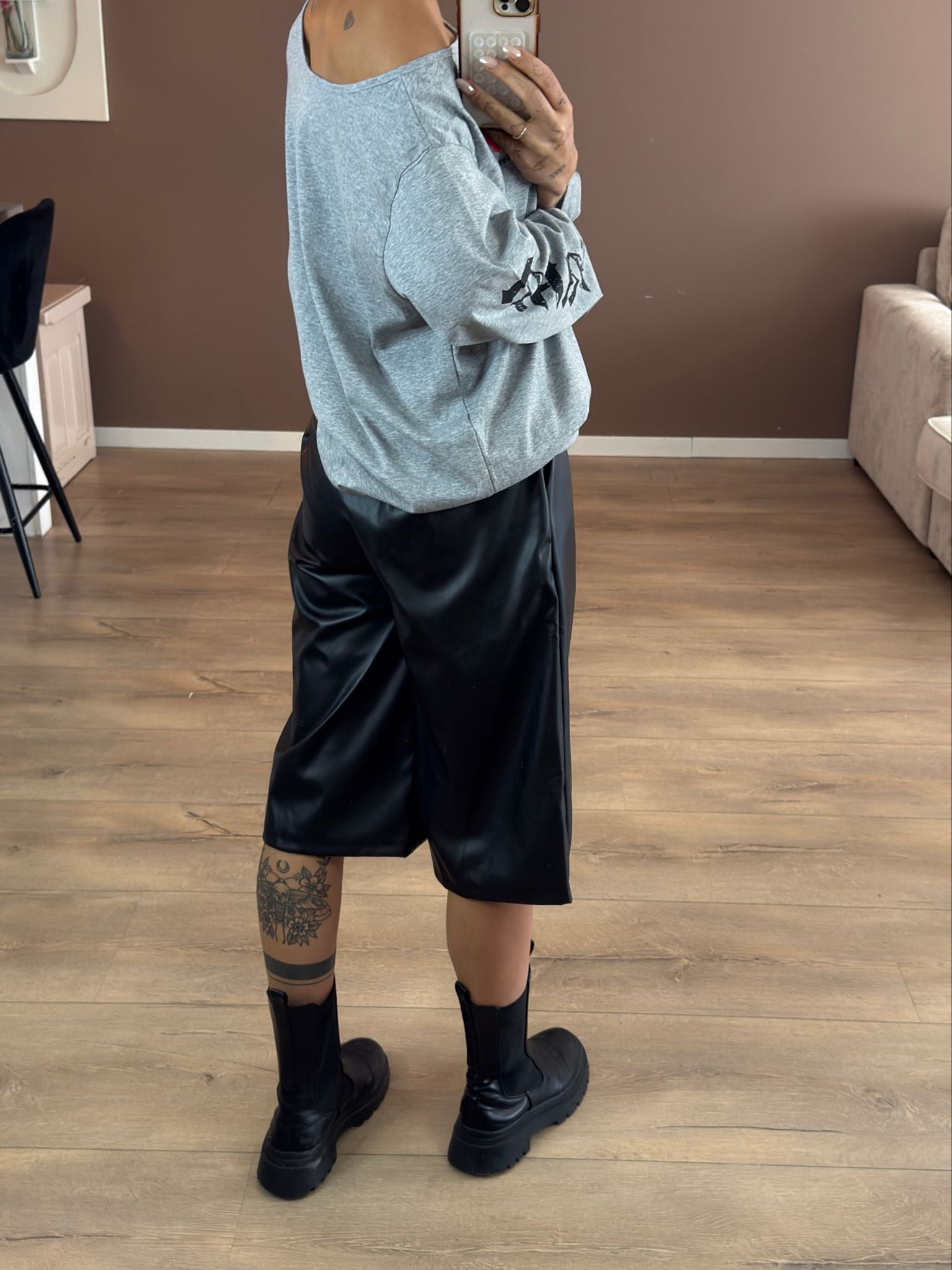 Faux leather Jort