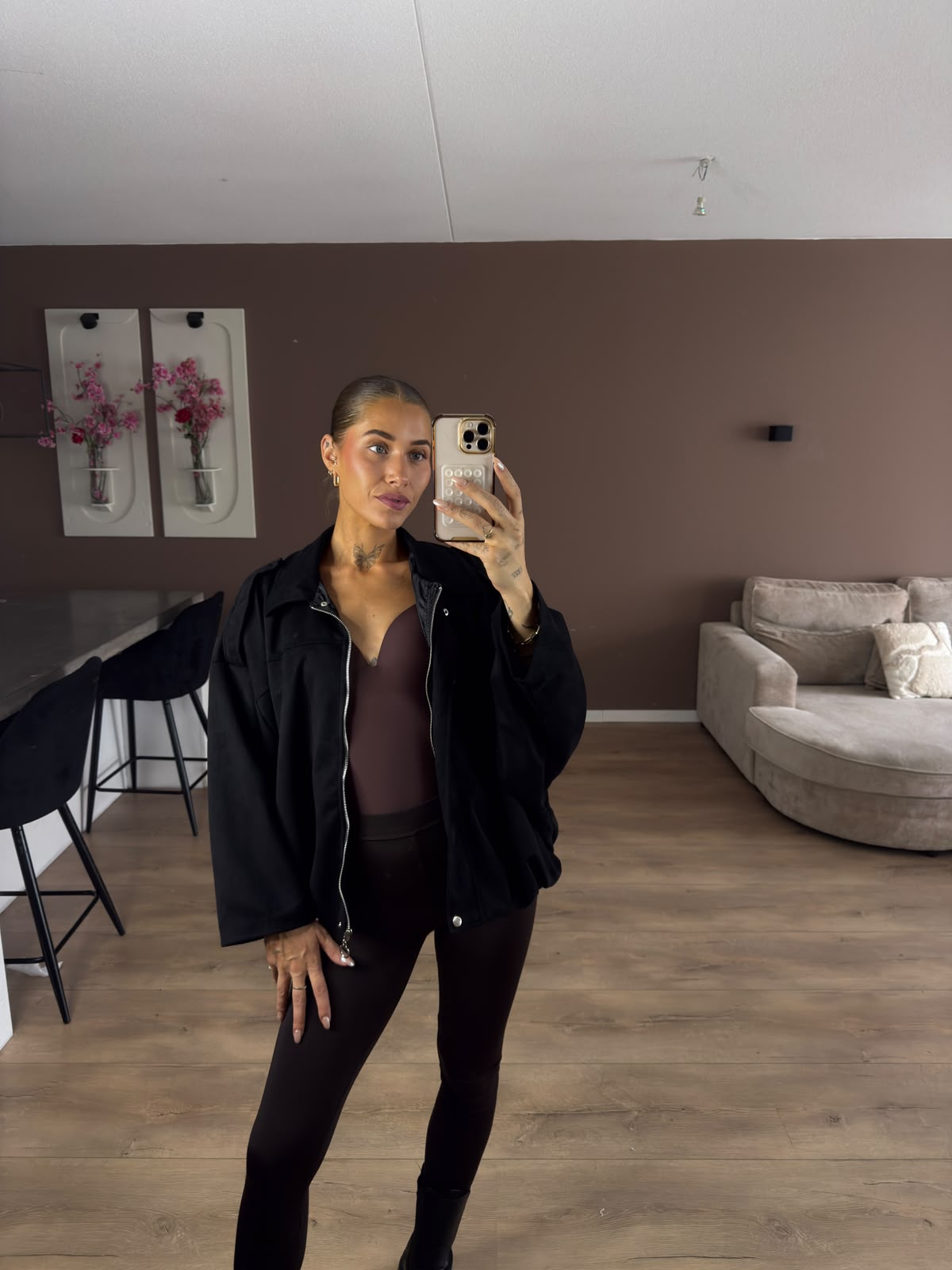Suede bomber jack