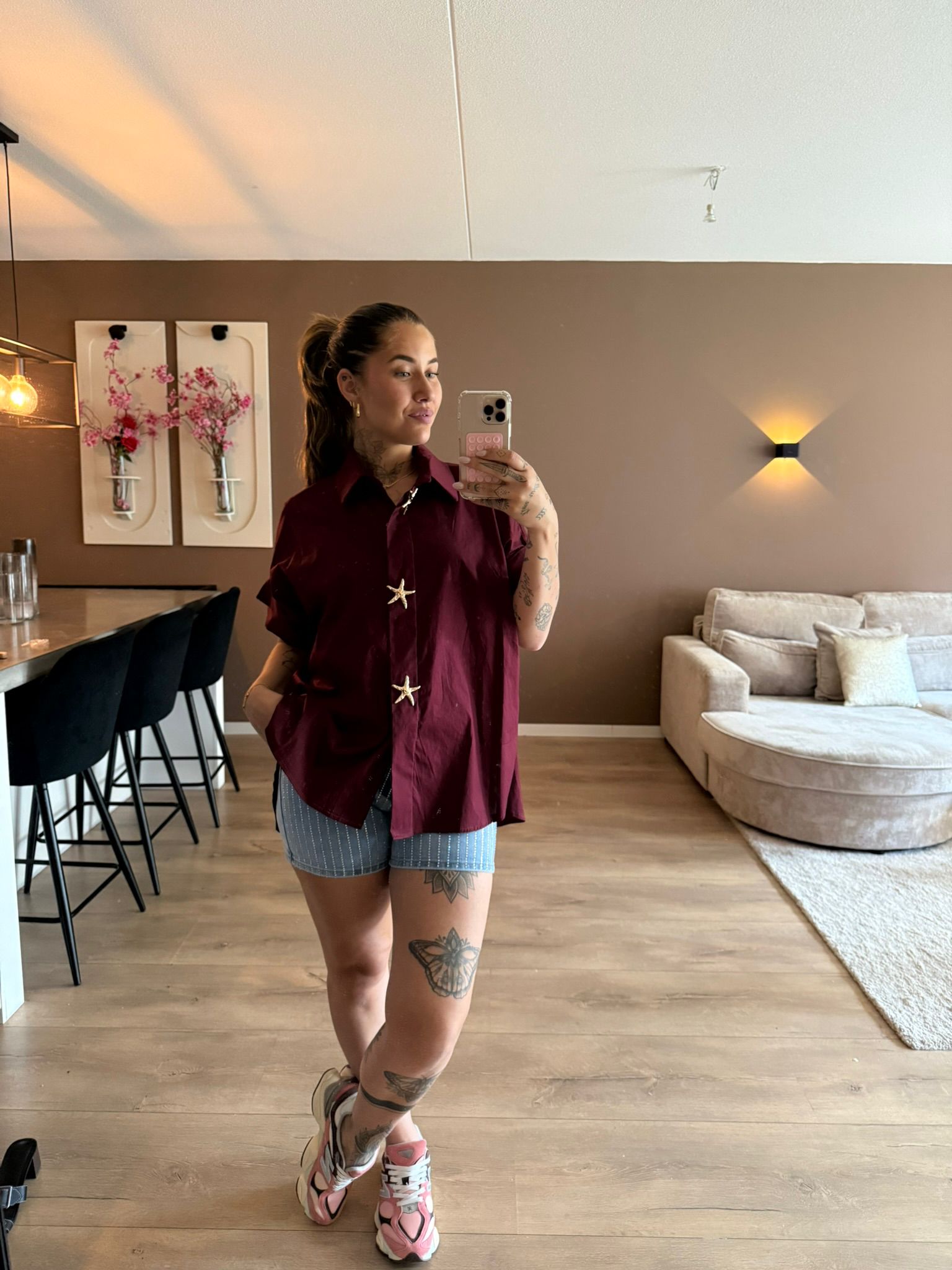 THE OVERSIZED TREND BLOUSE - BORDEAUX