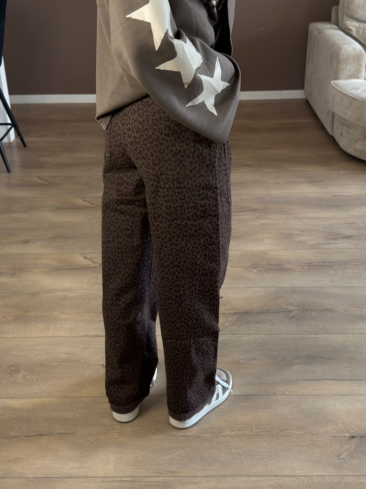 Brown leopard jeans