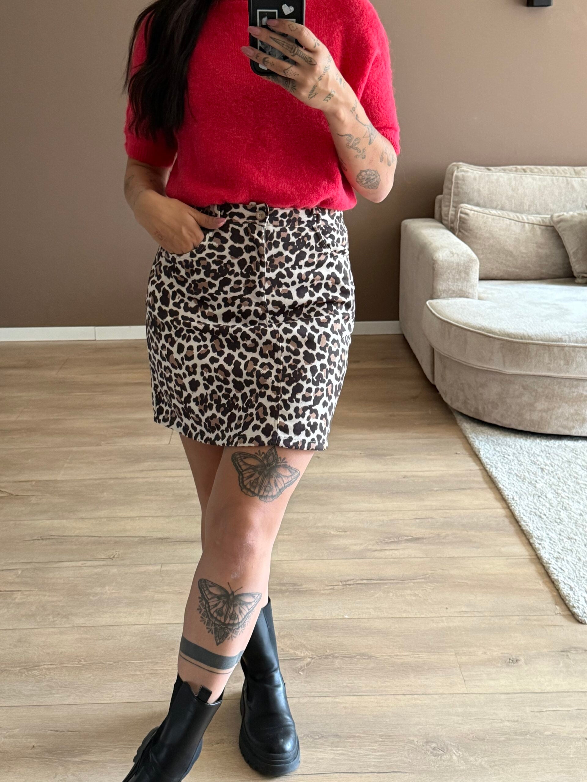 Panter skirt suede