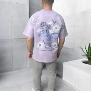 THE SMILEY FLOWER TEE - LILLA